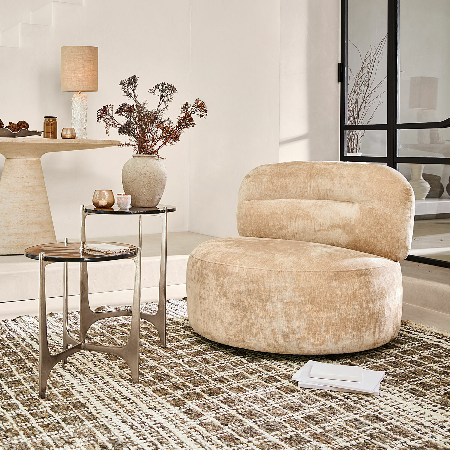 Fauteuil lounge rotatif Brookminster