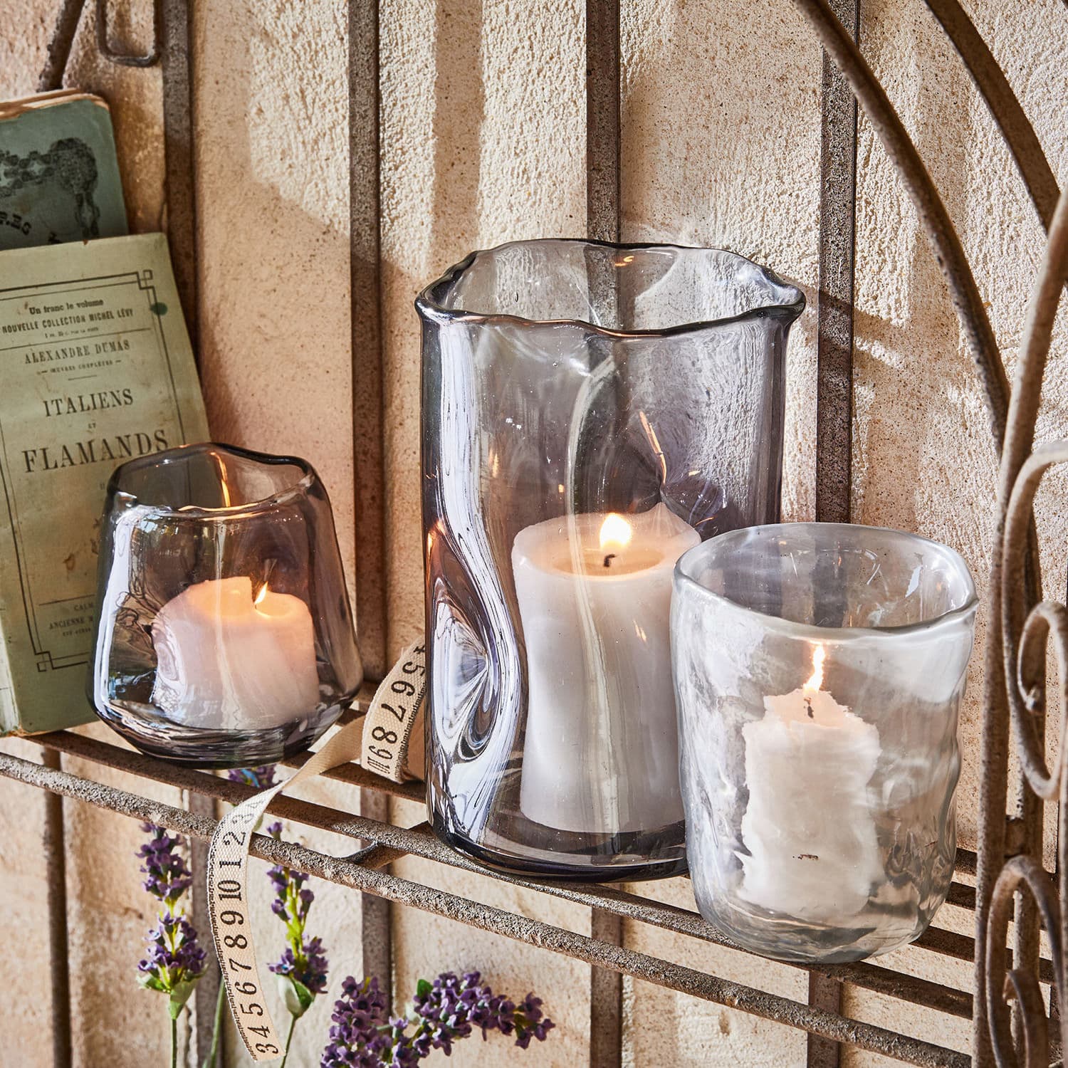Lot de 3 photophores Rabelle
