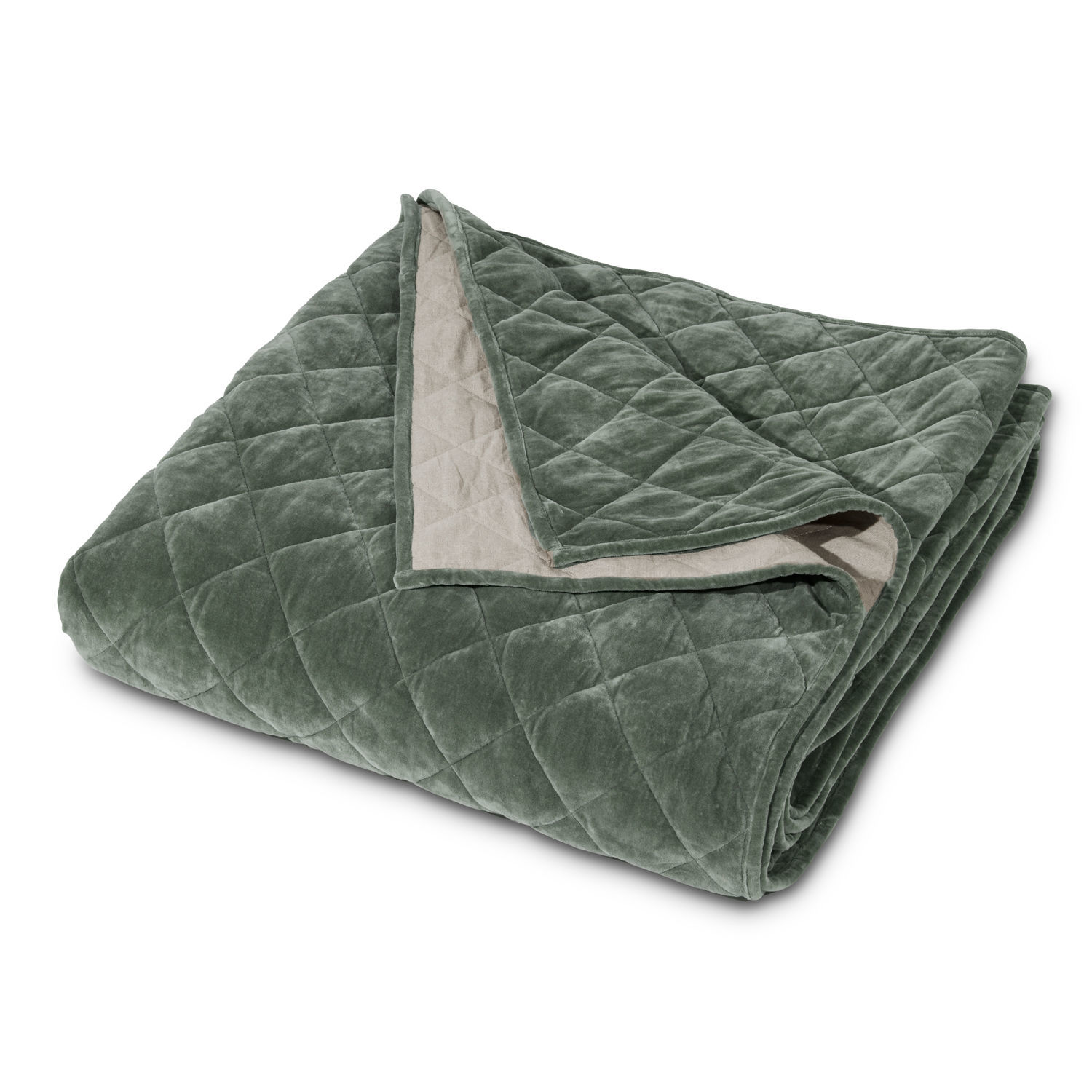 vert Plaid matelassé vert en tissu doux, parfait pour la décoration et le confort intérieur