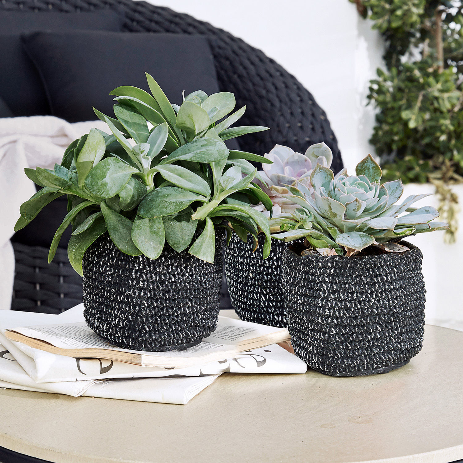 Lot de 3 cache-pots Celon