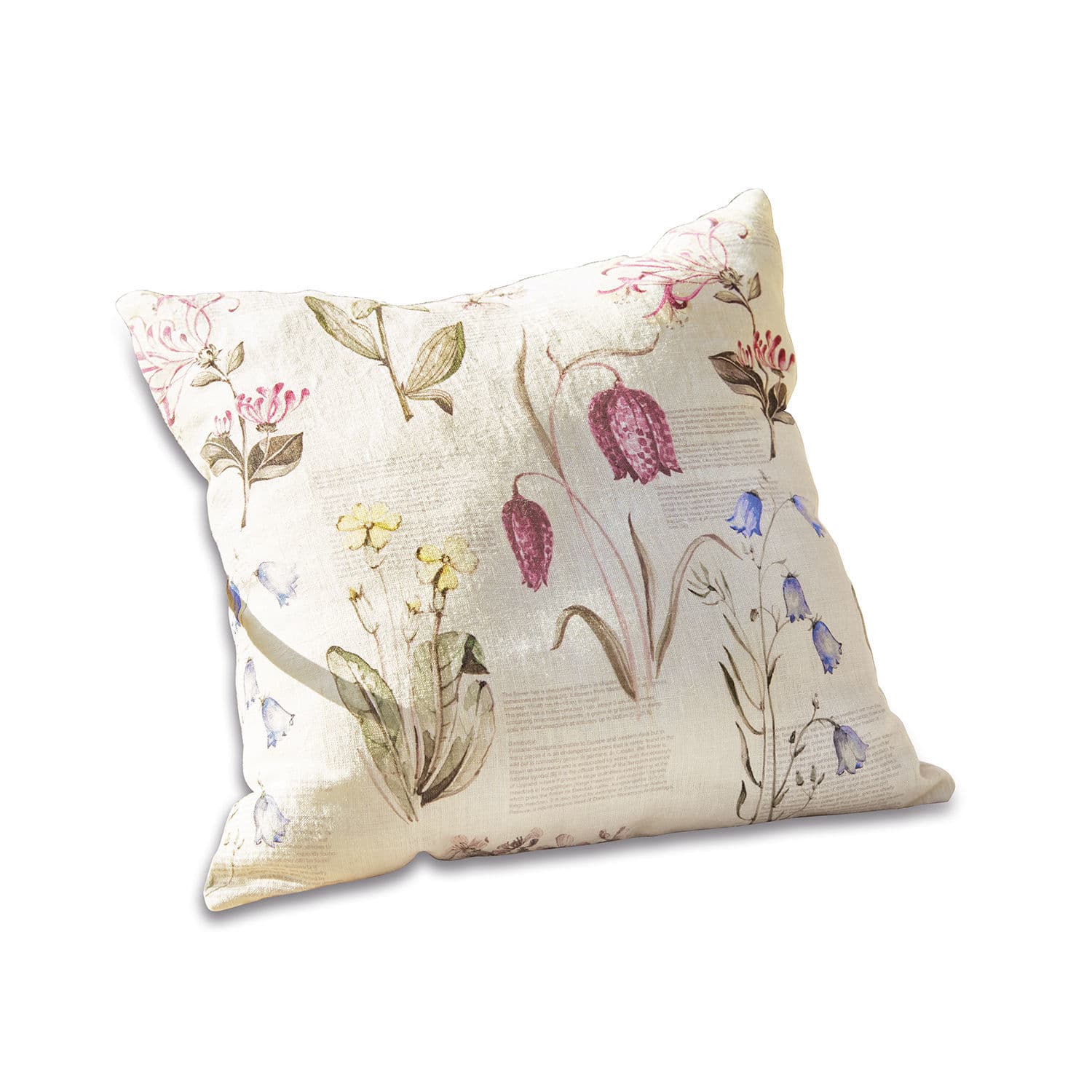 Housse de coussin Fournier Coussin décoratif en coton crème avec imprimé floral pour salon confortable