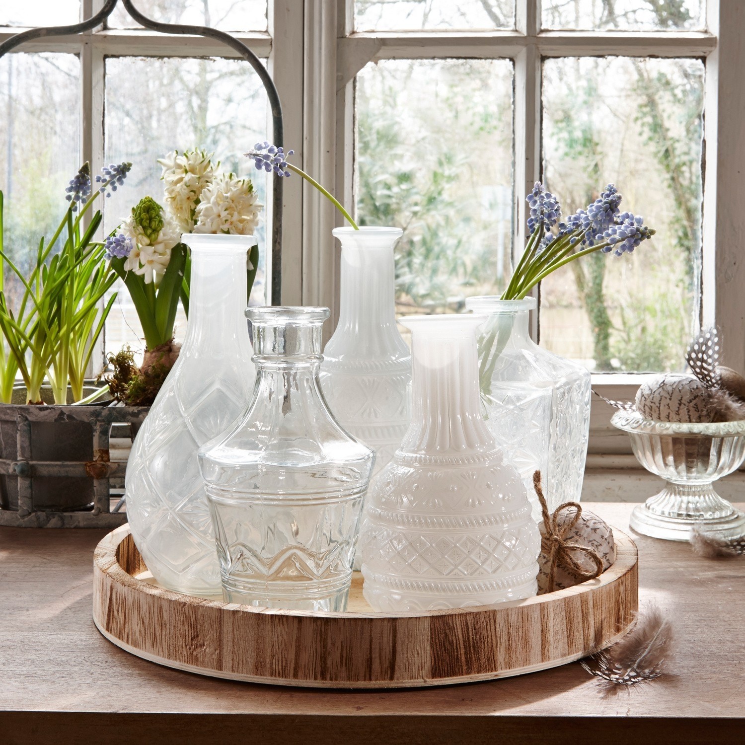 Plateau avec vases Edeline
