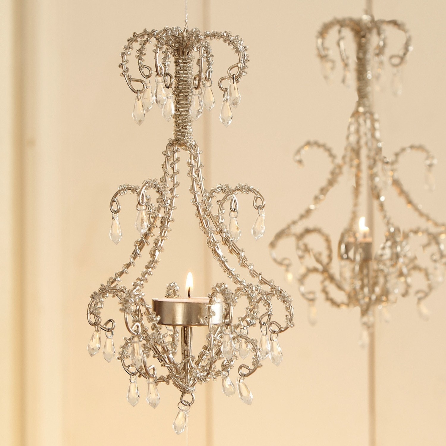 Lot de 2 supports à bougies chauffe-plats Lustre