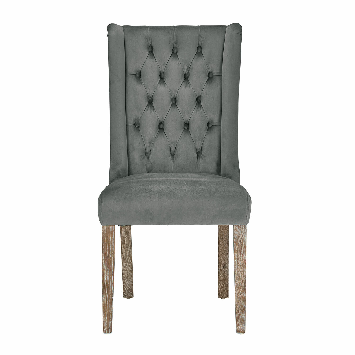 gris foncé Chaise Sudbury en velours gris foncé avec pieds en bois, meuble élégant pour salon