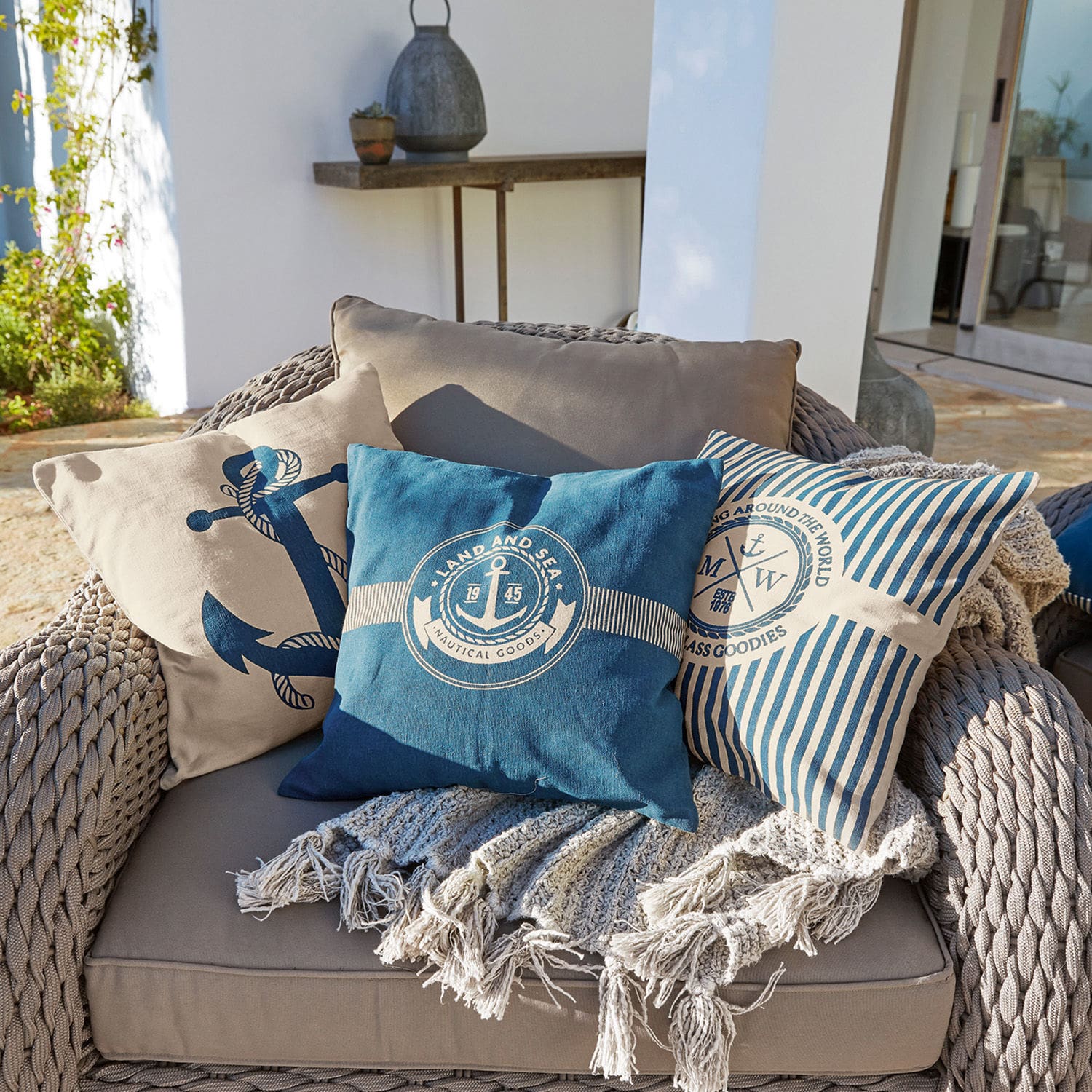 Lot de 3 housses de coussins Agde