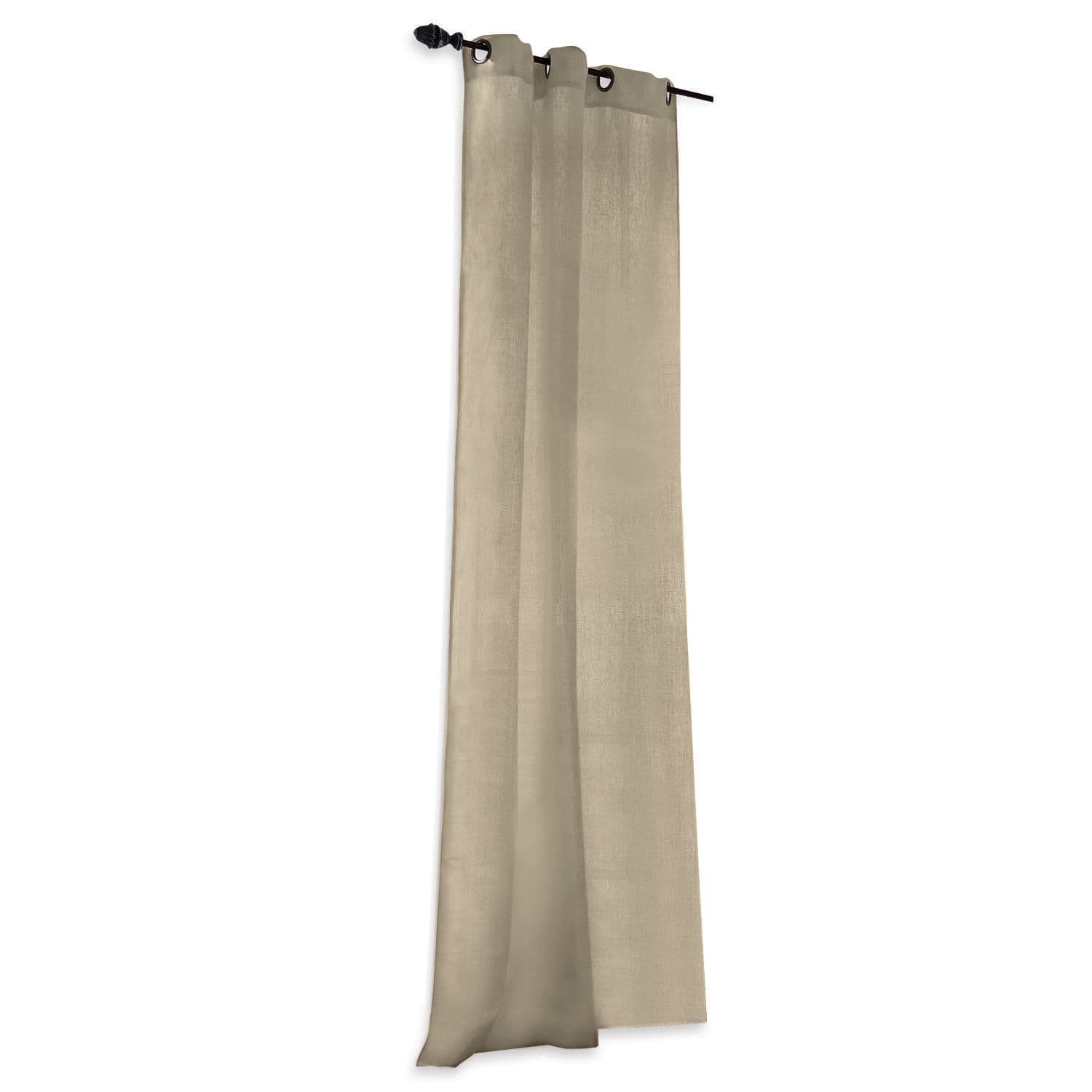 Rideau Salinas Rideau beige en tissu avec œillets, décoration de fenêtre élégante pour salon et chambre