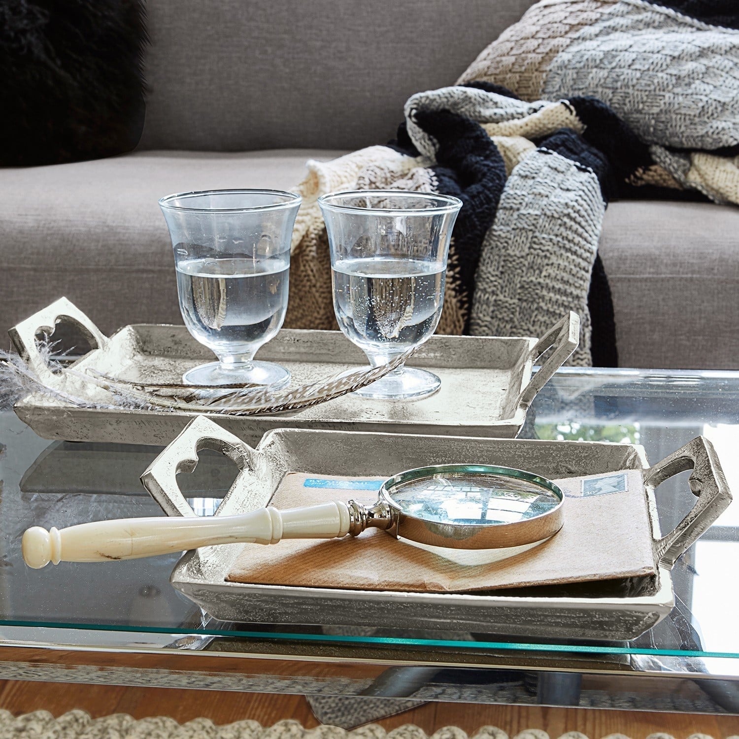 Lot de 2 plateaux Florine