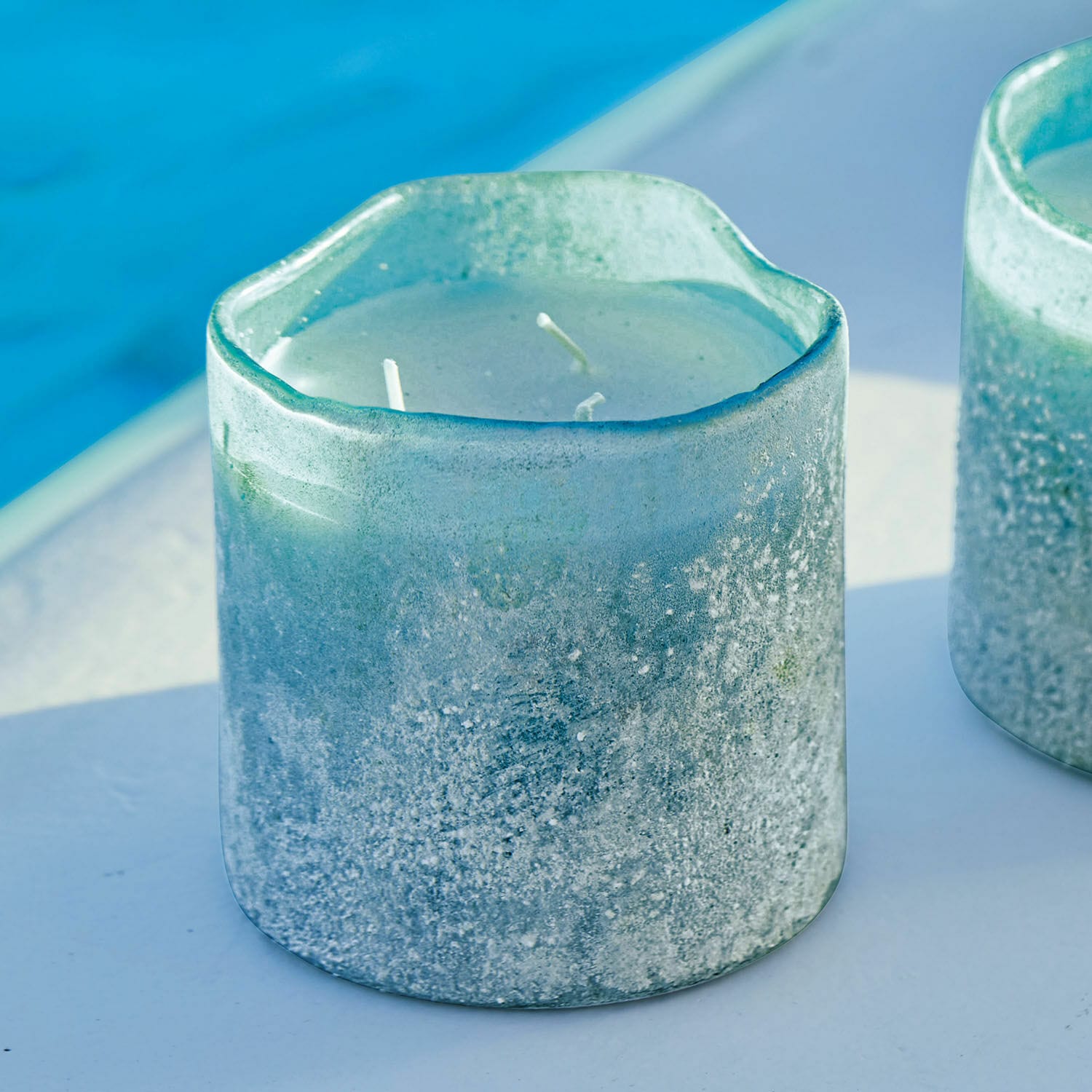 Lot de 2 photophores avec bougies Caladia