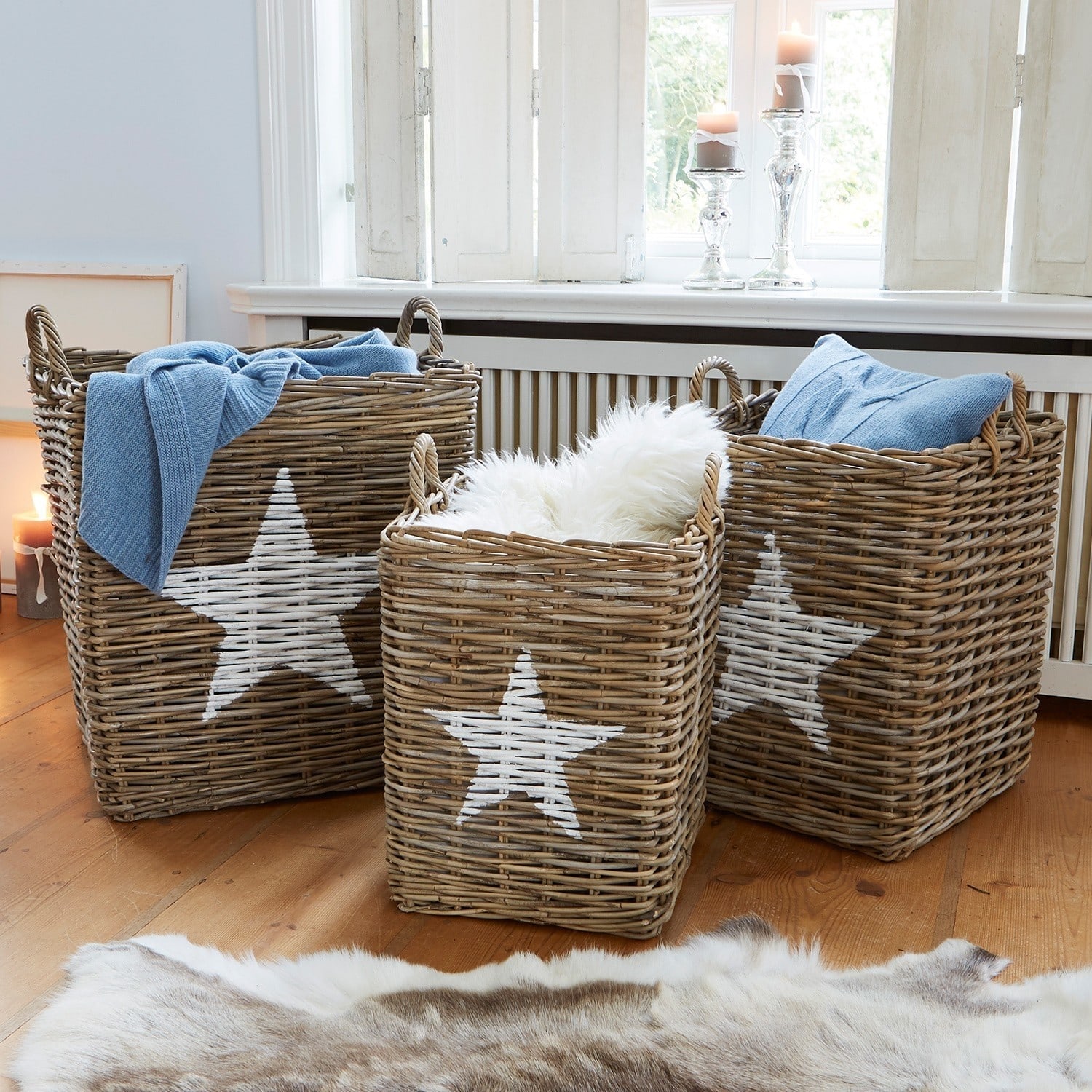 Lot de 3 paniers Moriches