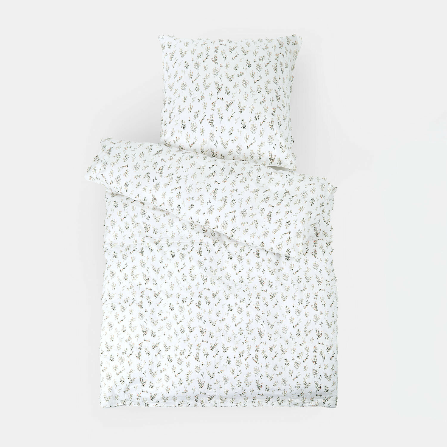 Linge de lit Somerlyn Parure de lit en coton blanc avec motif floral délicat, douce et confortable pour chambre