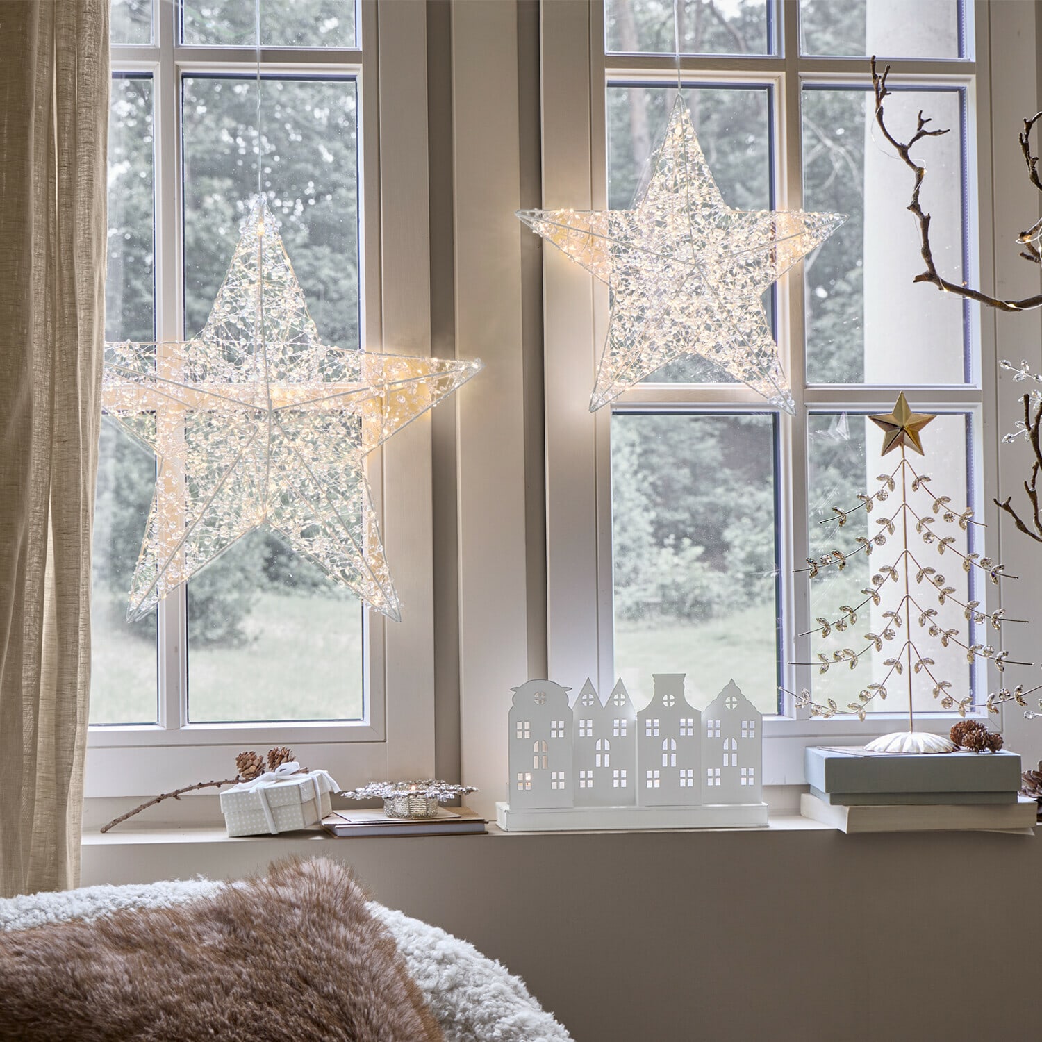 Lot de 2 étoiles à LED Brightens