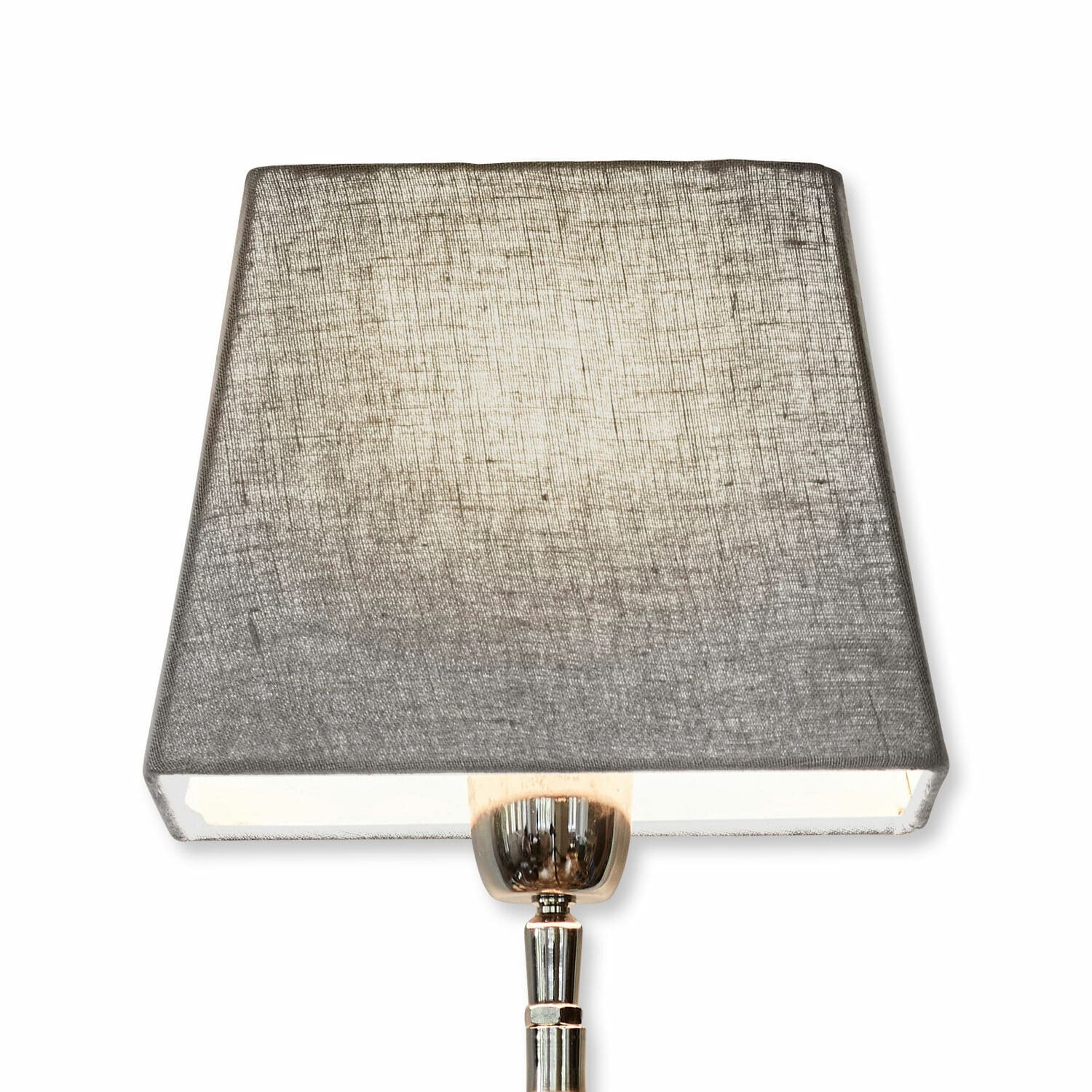 Abat-jour Linderas Lampe de table avec base en métal et abat-jour en tissu gris, éclairage moderne élégant
