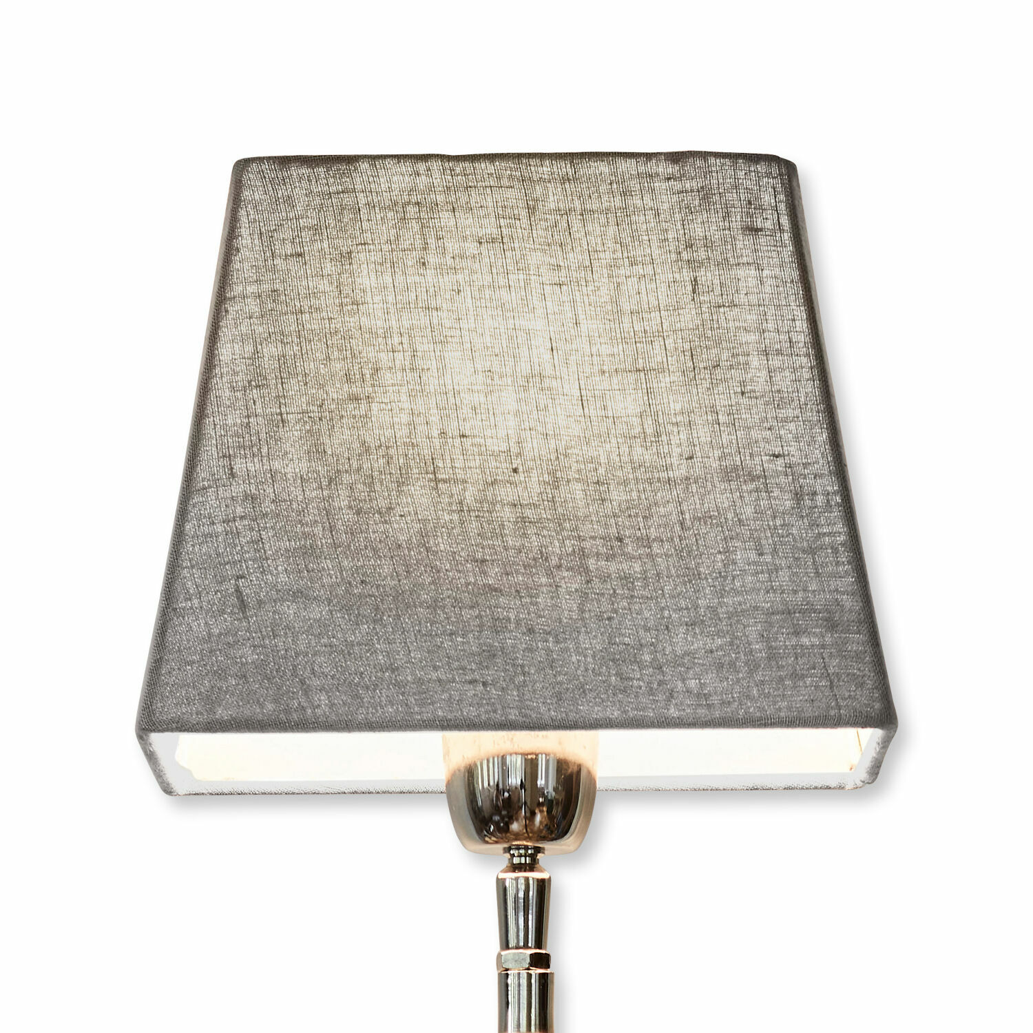 Abat-jour Linderas Lampe de table avec base en métal et abat-jour en tissu gris, éclairage moderne élégant
