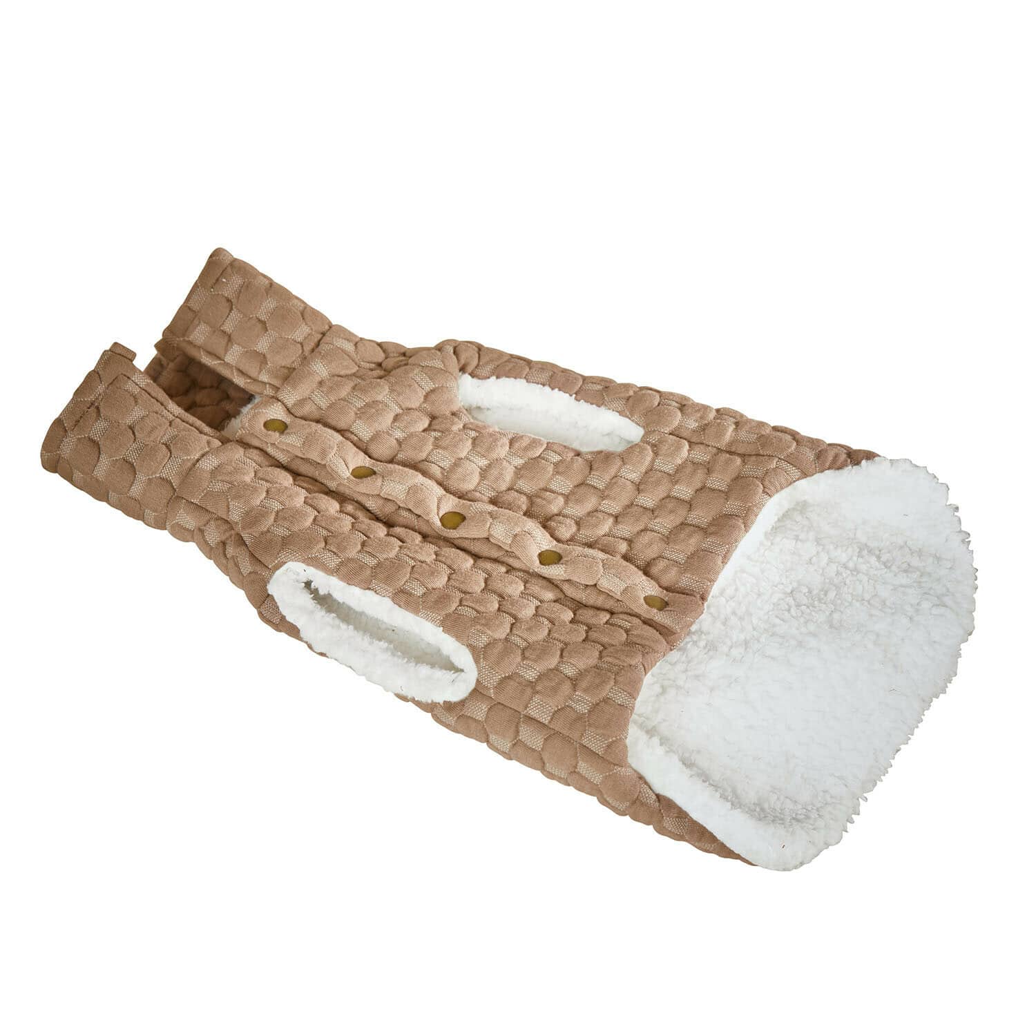 Manteau pour chien Cranley Veste matelassée beige pour chien avec doublure blanche douce, vêtement chaud pour animaux de compagnie