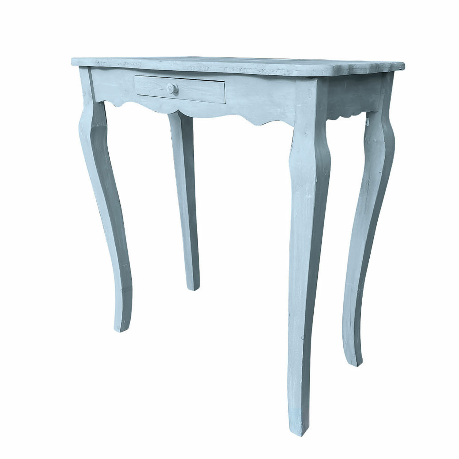 bleu vieilli Console Barbey en bois bleu antique, meuble élégant pour salon ou entrée