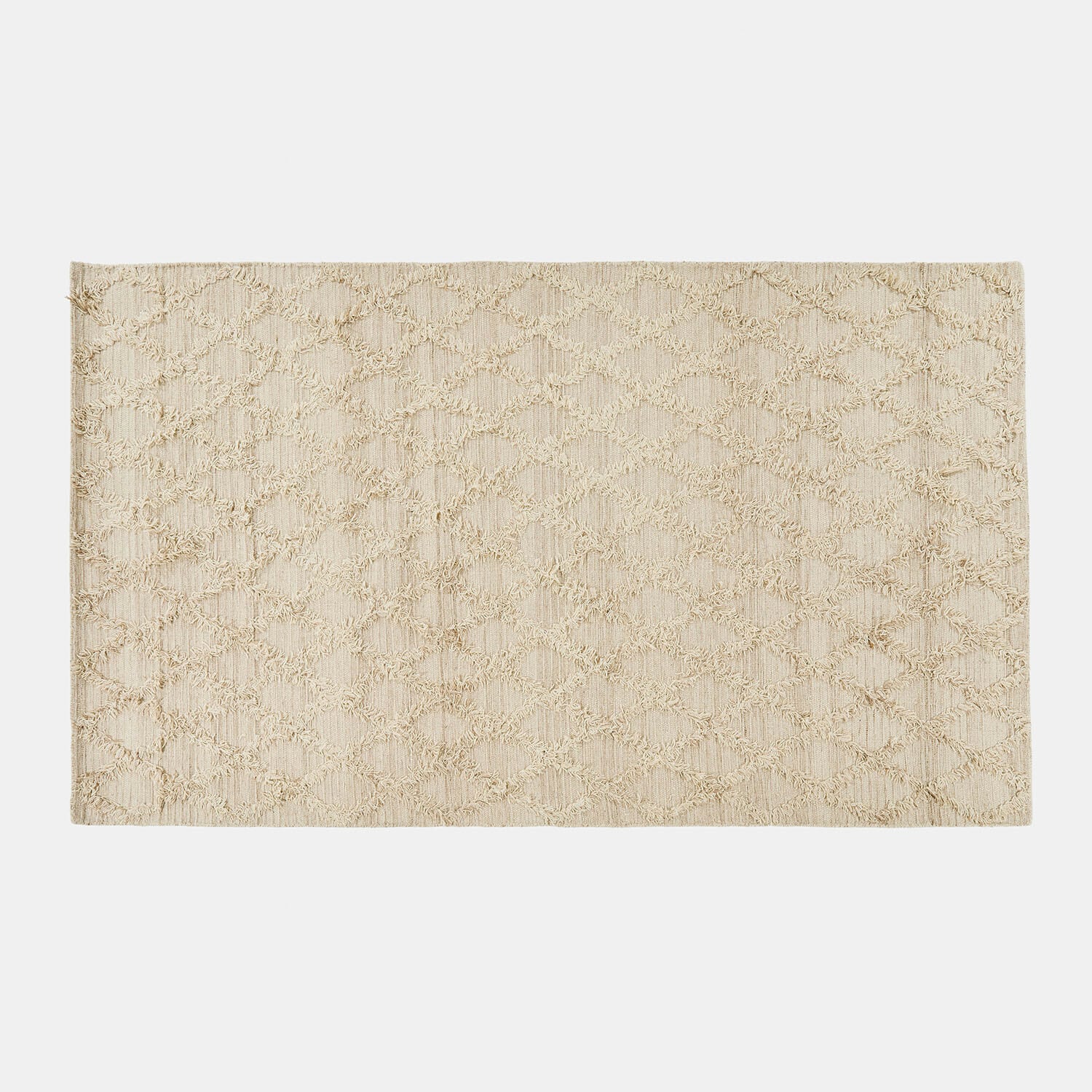Tapis beige avec motif géométrique en tissu doux, décoration intérieure et sol