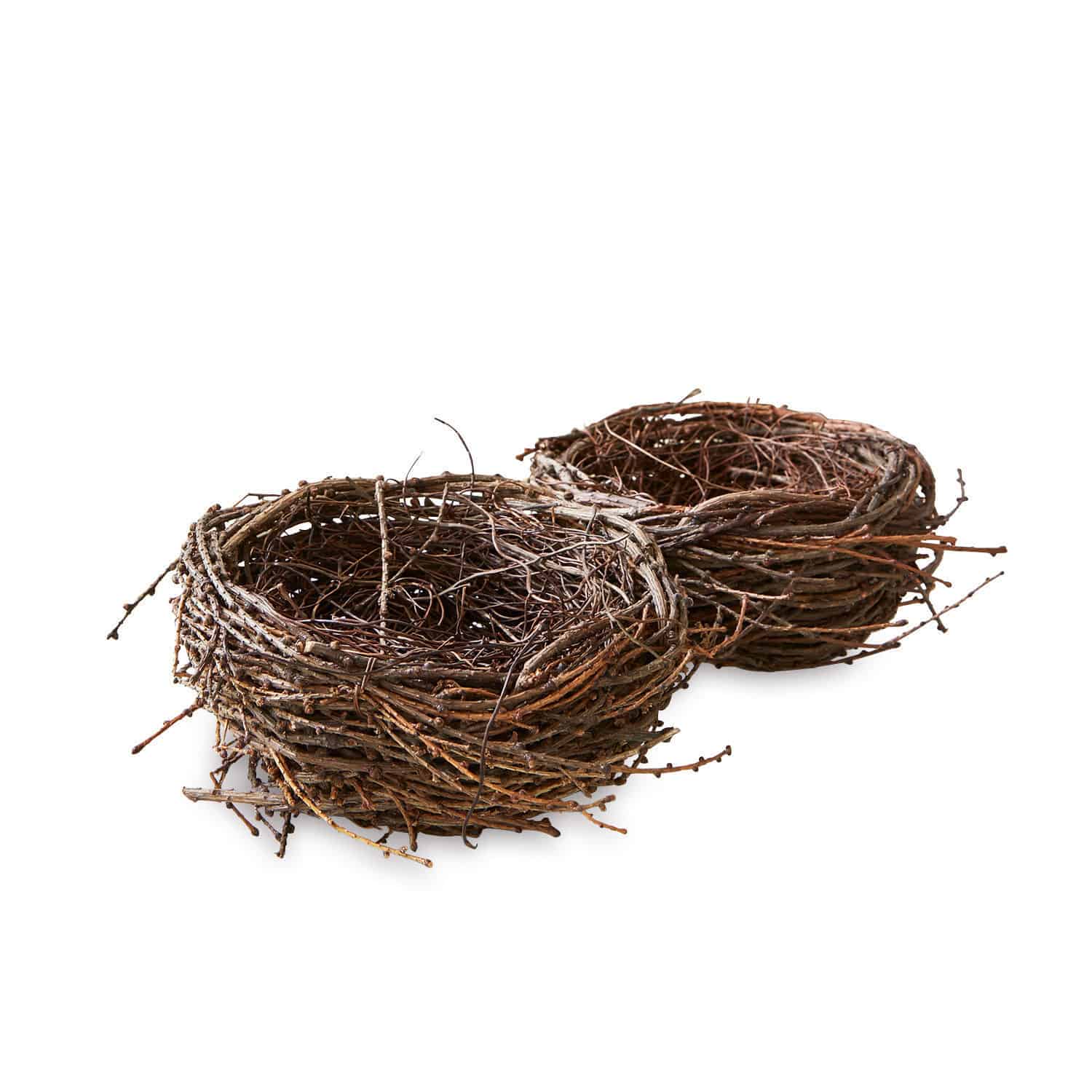 Lot de 2 nids décoratifs Libers Nids décoratifs en brindilles naturelles marron pour décoration intérieure et jardin