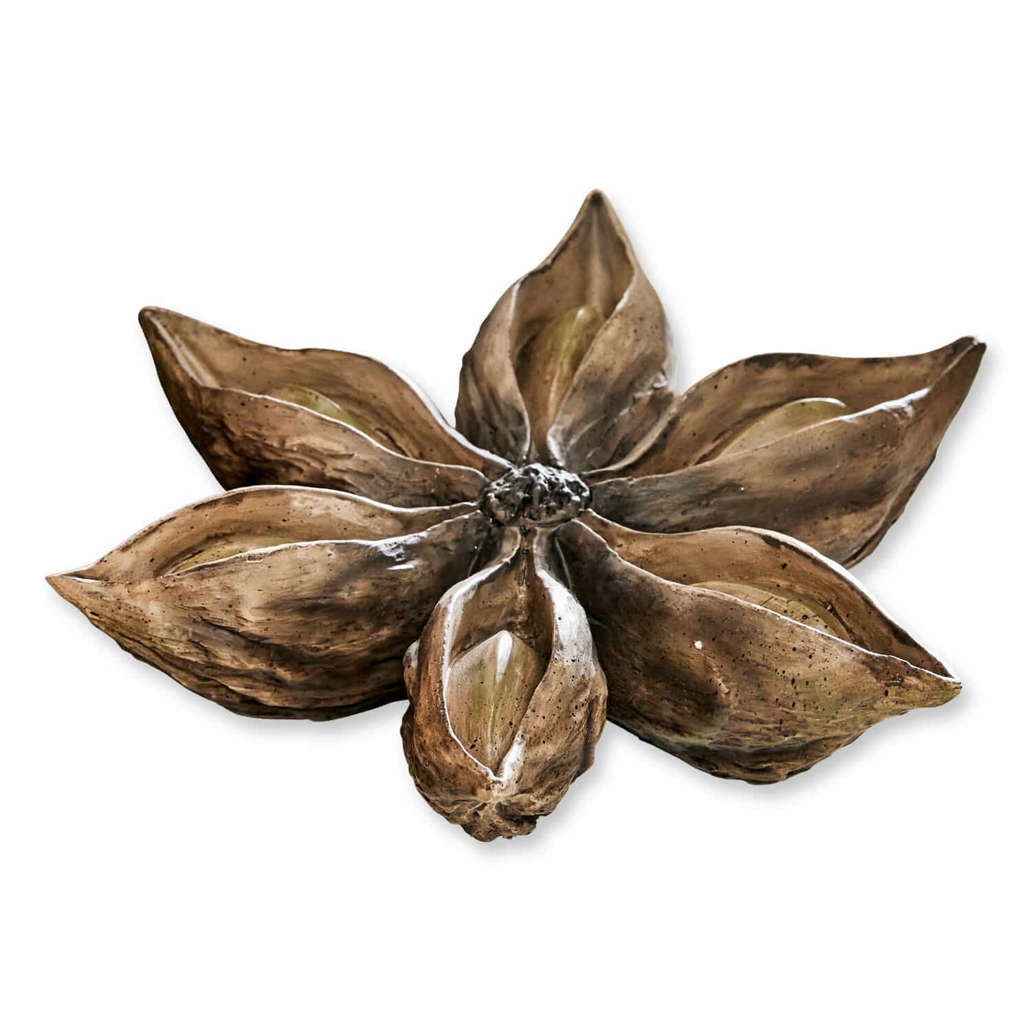 Objet décoratif Wedekir Bougeoir décoratif en forme de fleur en métal brun, accessoire élégant pour la maison.