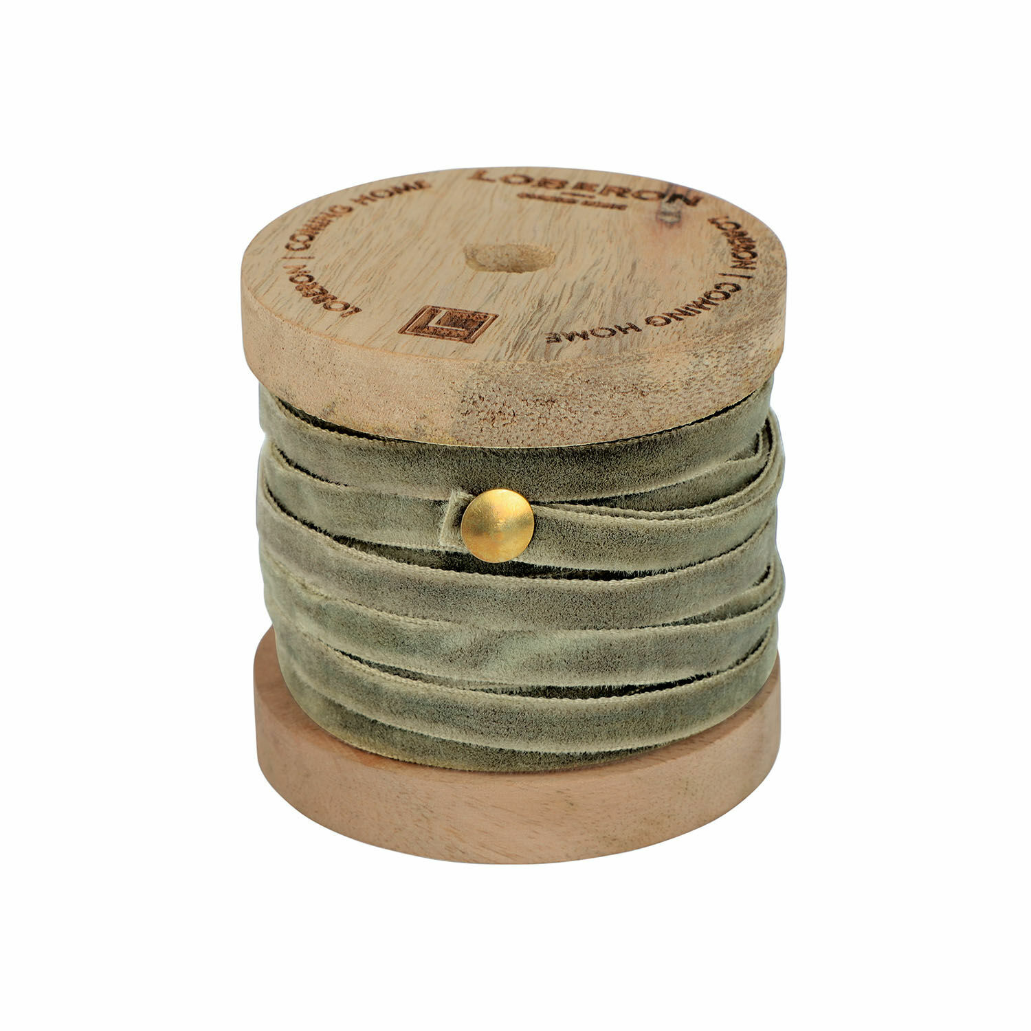 vert Ruban en velours vert Olessa en bobine en bois pour décoration et artisanat