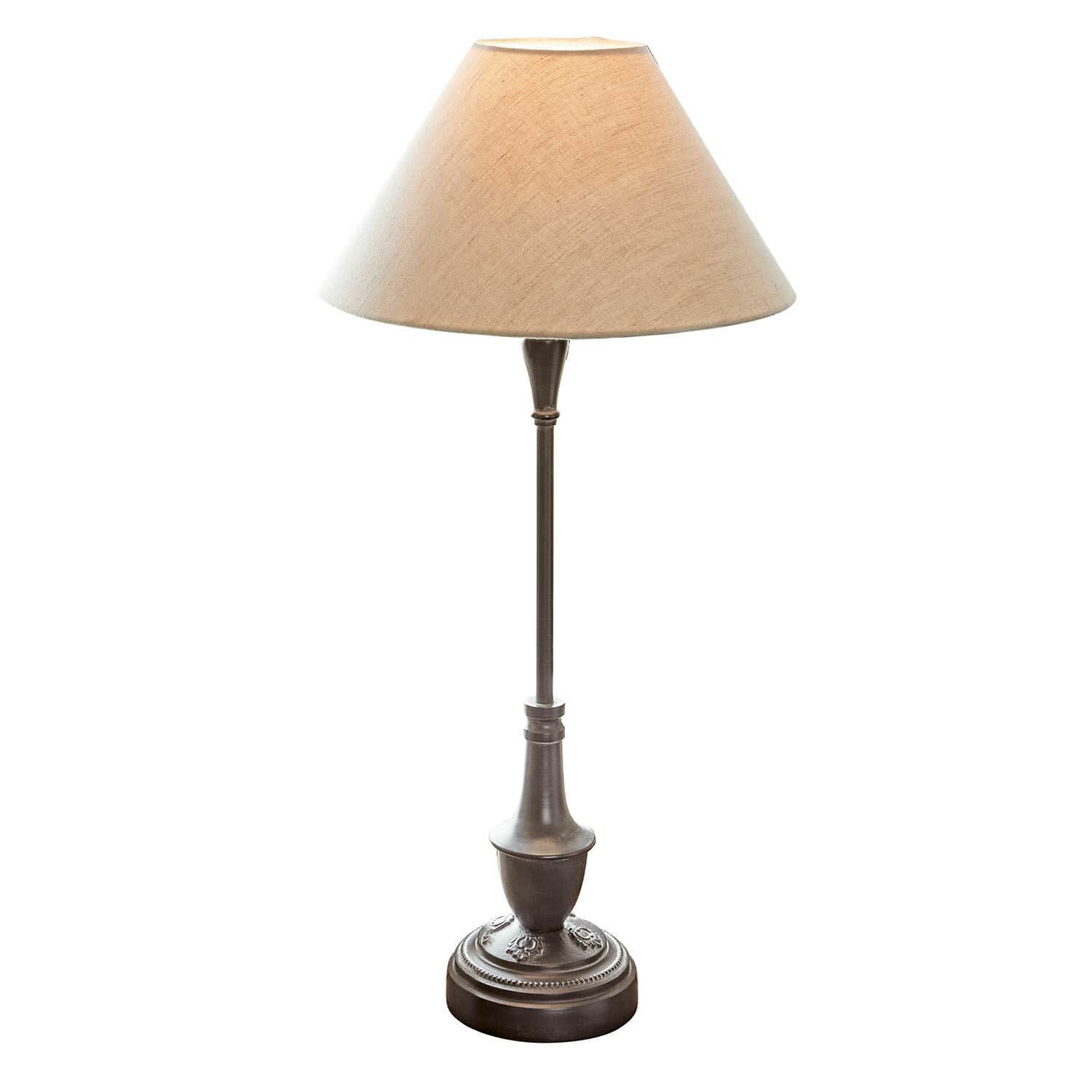 Lampe à poser Barnwell Lampe de table classique avec base en métal et abat-jour beige pour salon