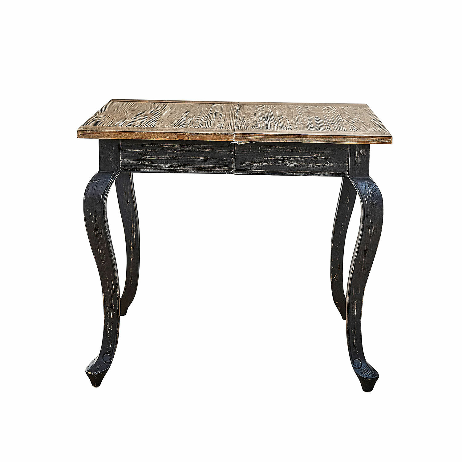 noir/marron Table Plaish en bois noir et brun avec pieds courbés pour un intérieur vintage élégant