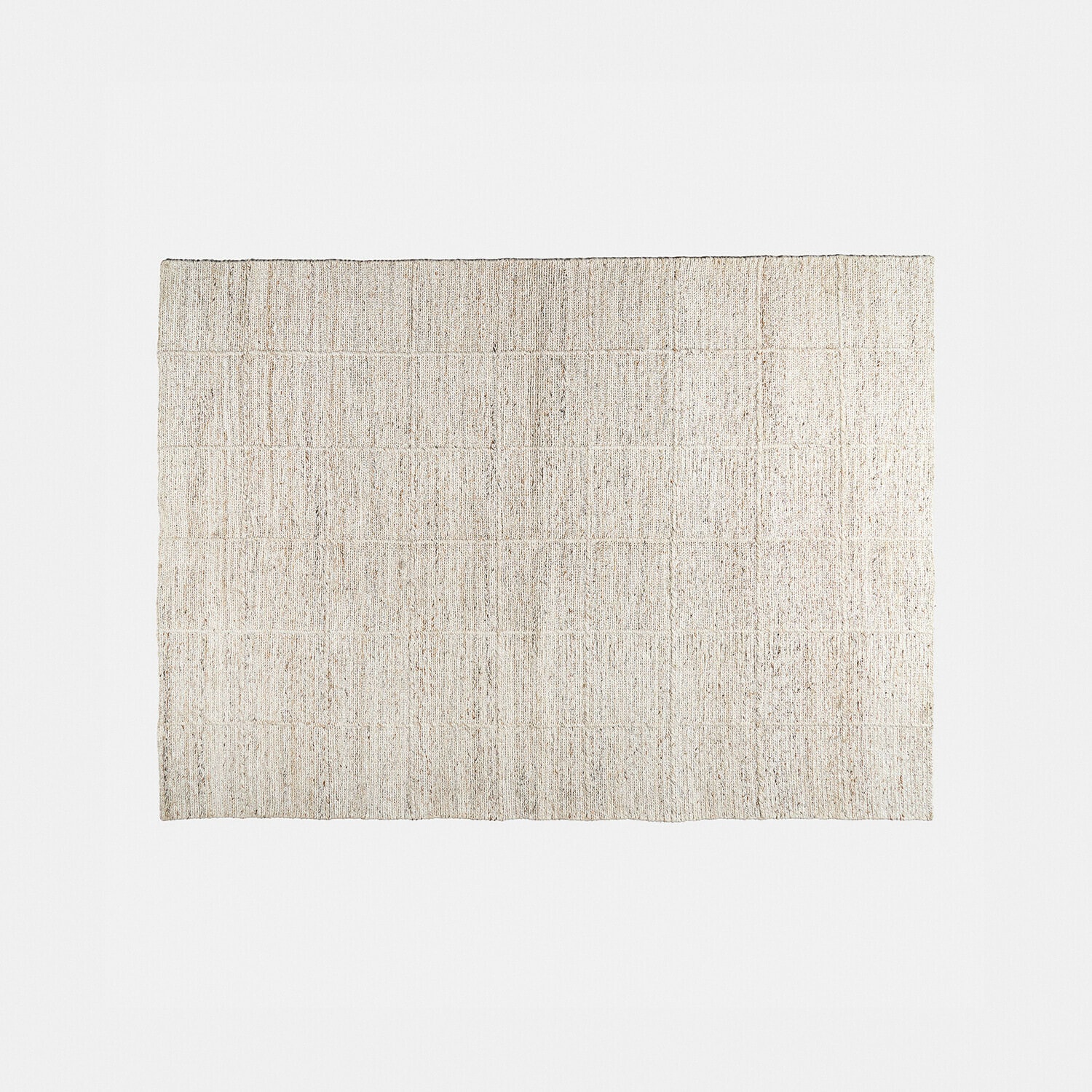 Tapis d’intérieur et d’extérieur Gravière Tapis beige en matériau naturel avec motif quadrillé subtil, parfait pour salon moderne