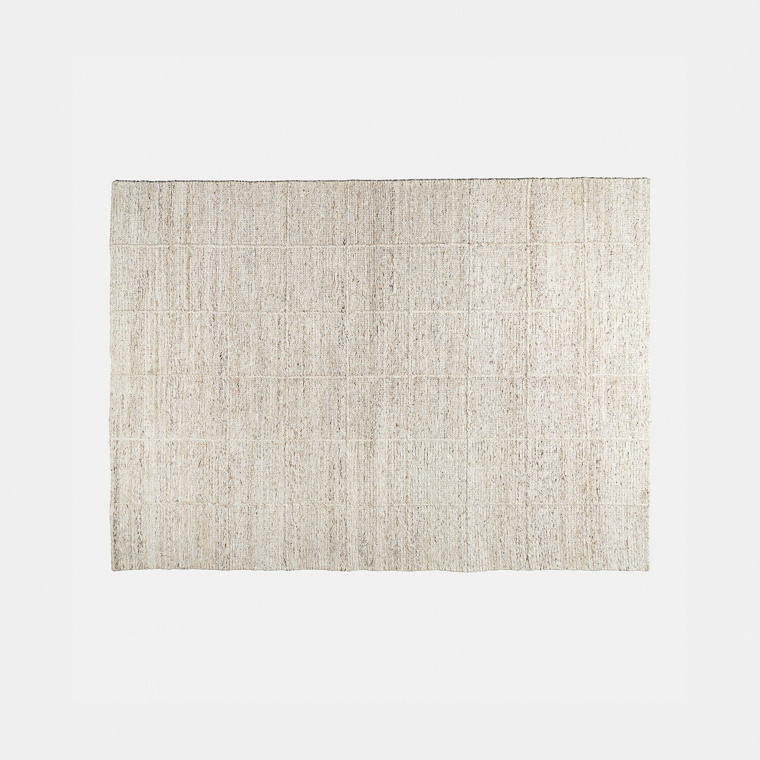 Tapis d’intérieur et d’extérieur Gravière Tapis beige en matériau naturel avec motif quadrillé subtil, parfait pour salon moderne