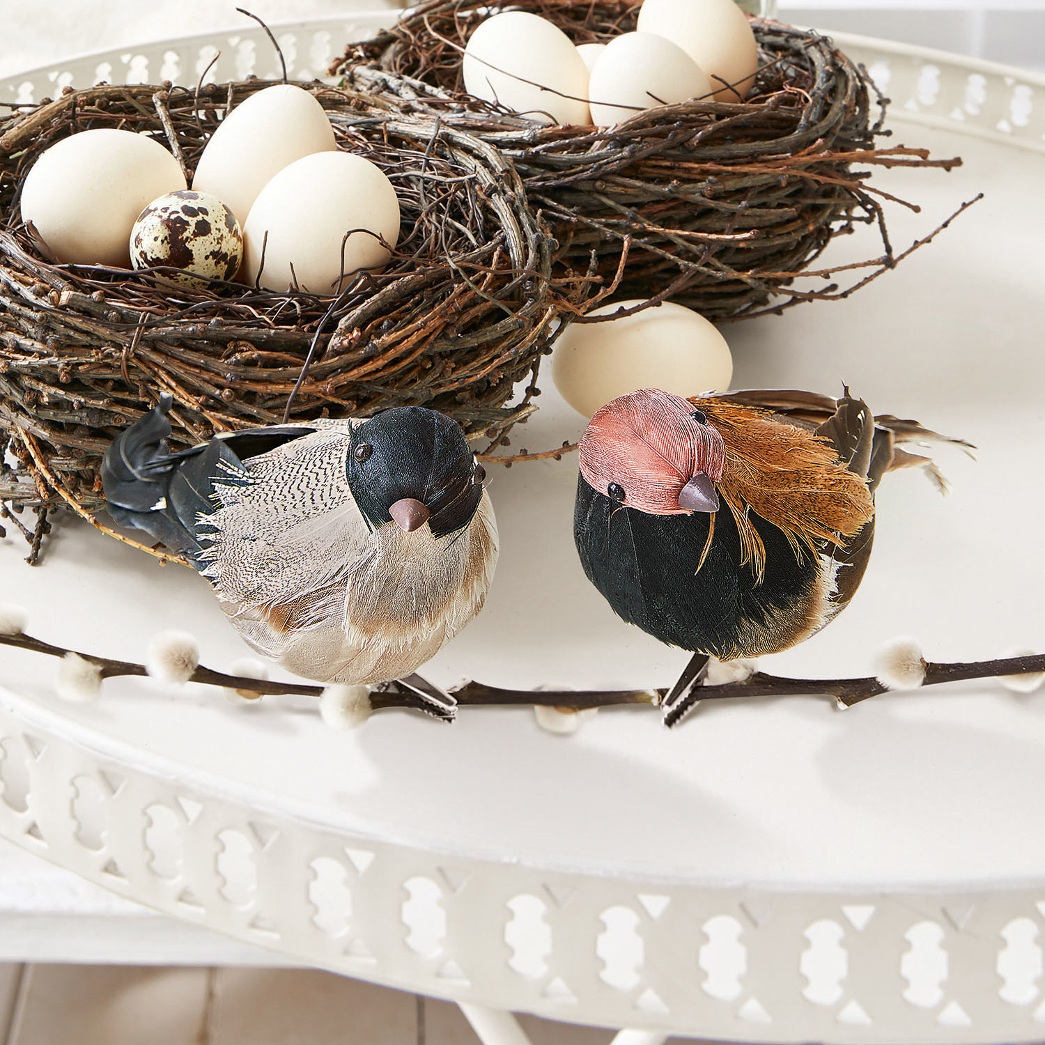 Lot de 2 oiseaux décoratifs Harera