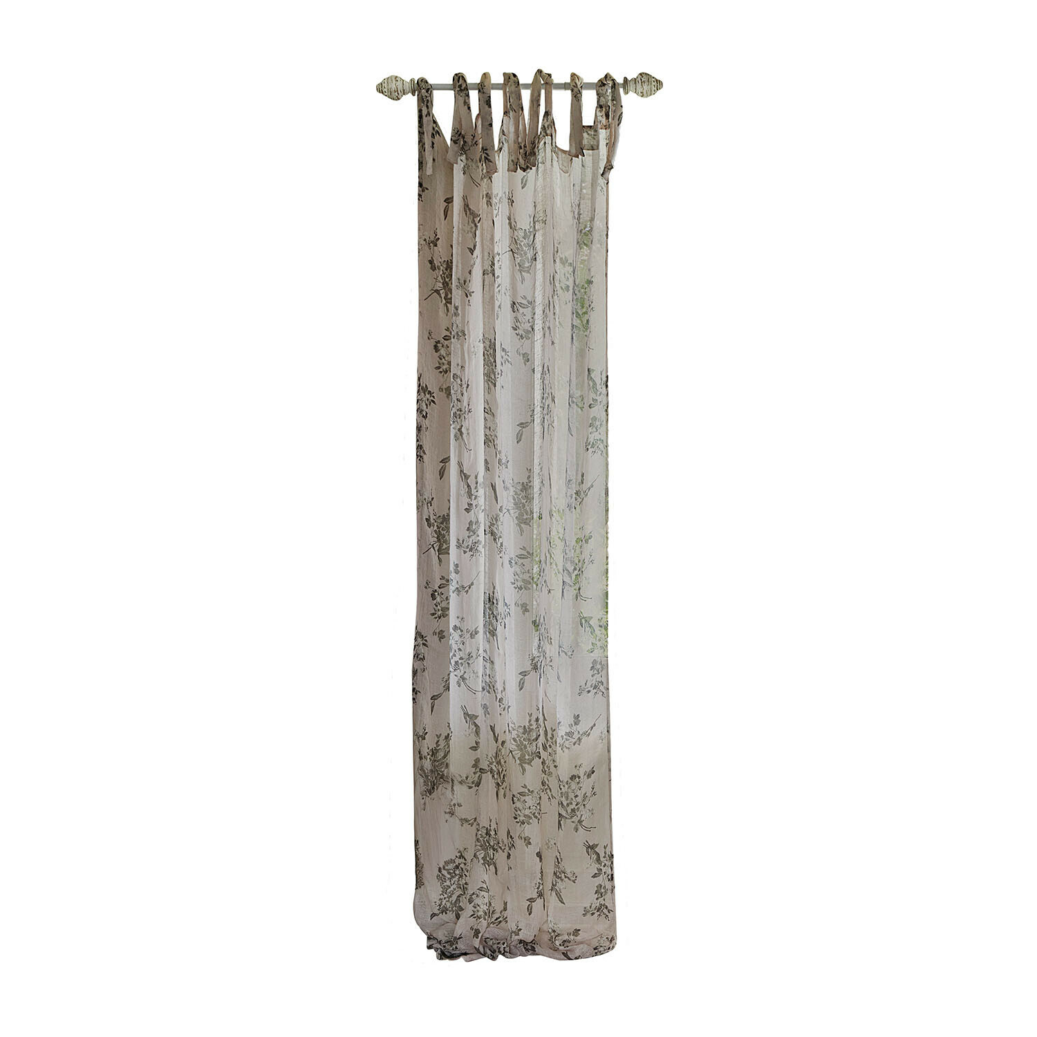 Voilage Chantrelle Voilage en coton beige transparent avec motif floral délicat pour décoration de fenêtre élégante