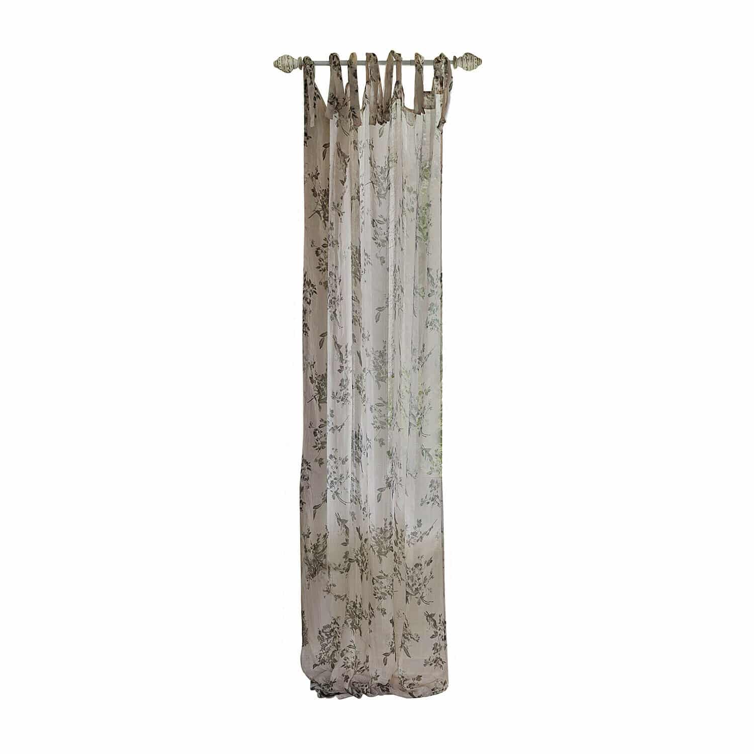 Voilage Chantrelle Voilage en coton beige transparent avec motif floral délicat pour décoration de fenêtre élégante
