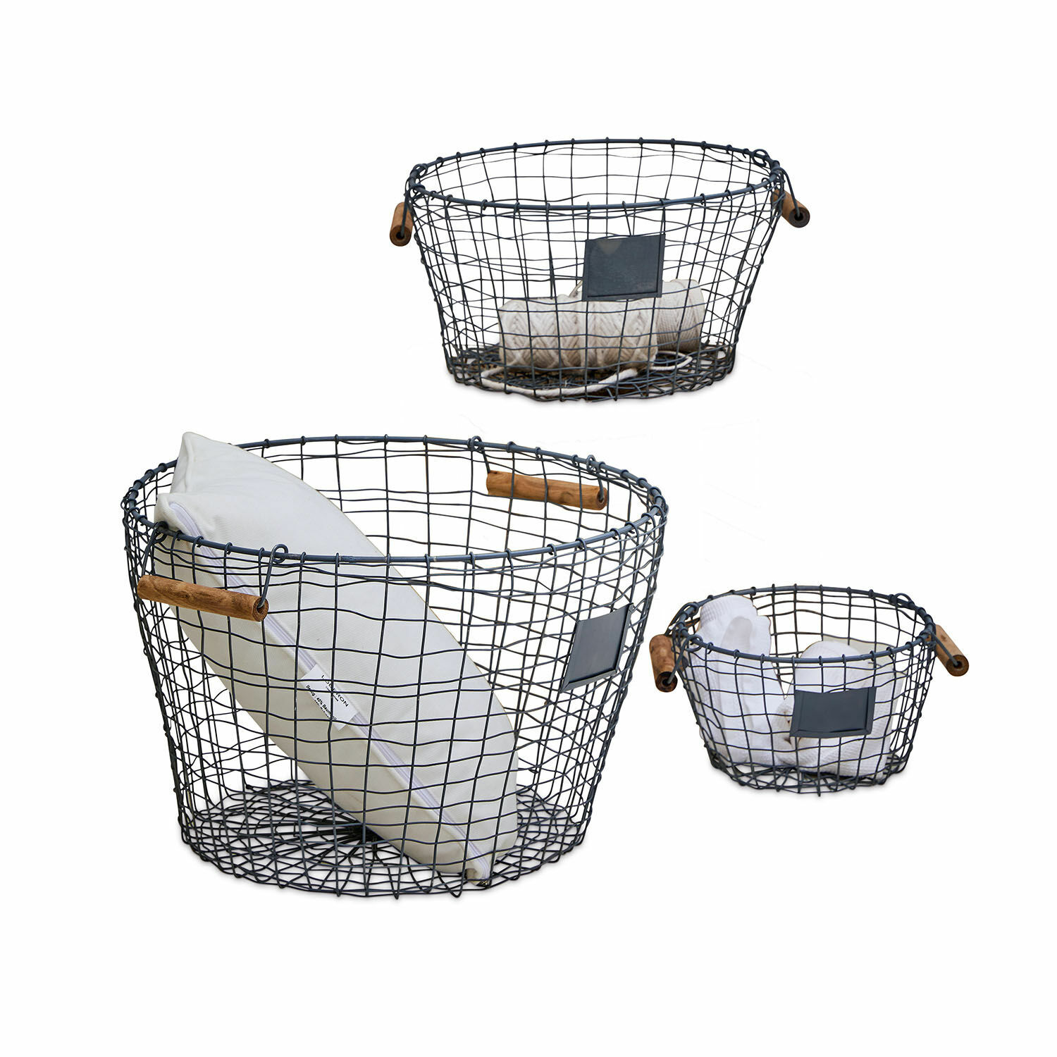 Lot de 3 corbeilles Lizac
