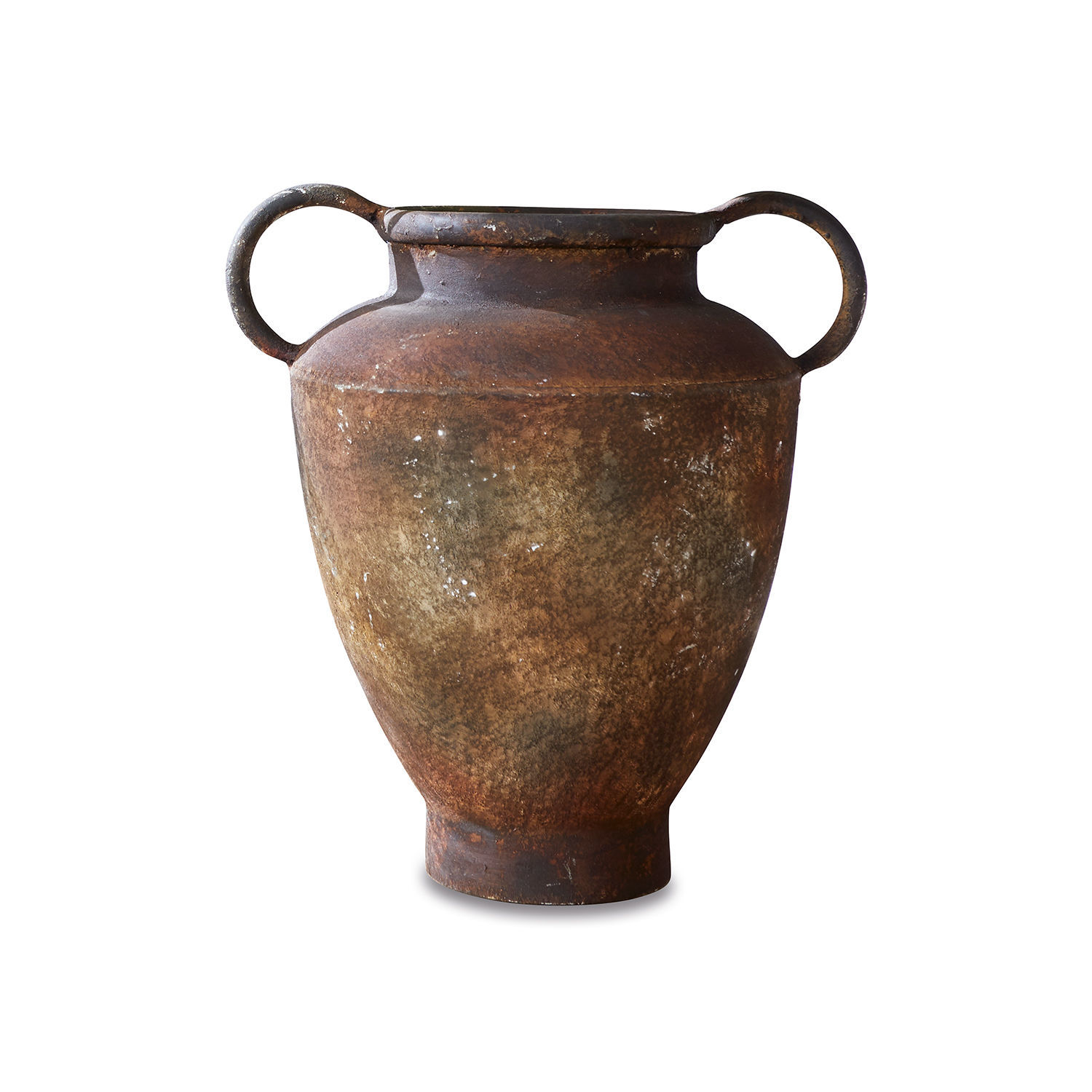 Vase Romanus Grand vase rustique en métal brun, élément décoratif pour intérieur ou jardin