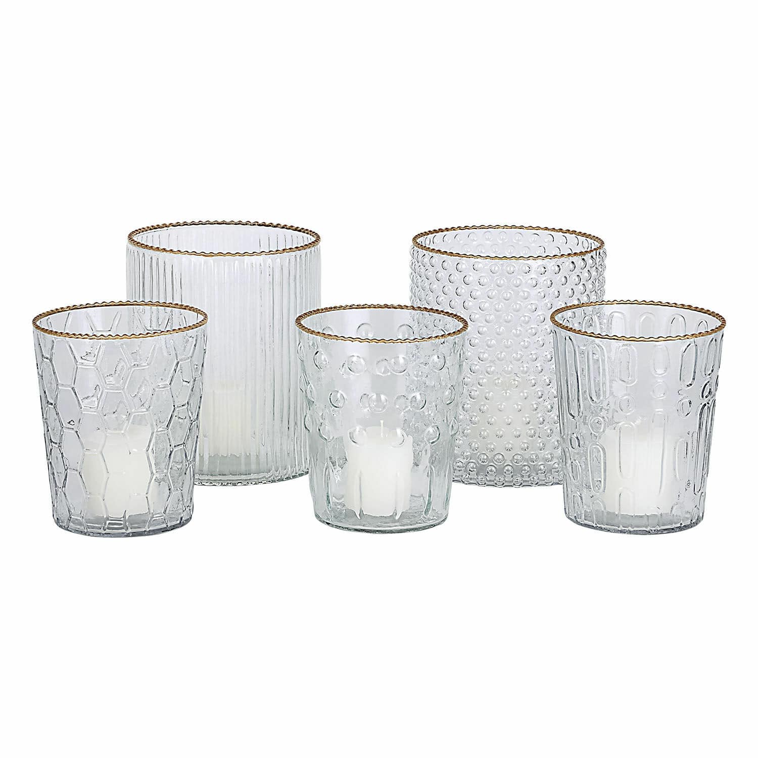 Lot de 5 photophores Rosienne