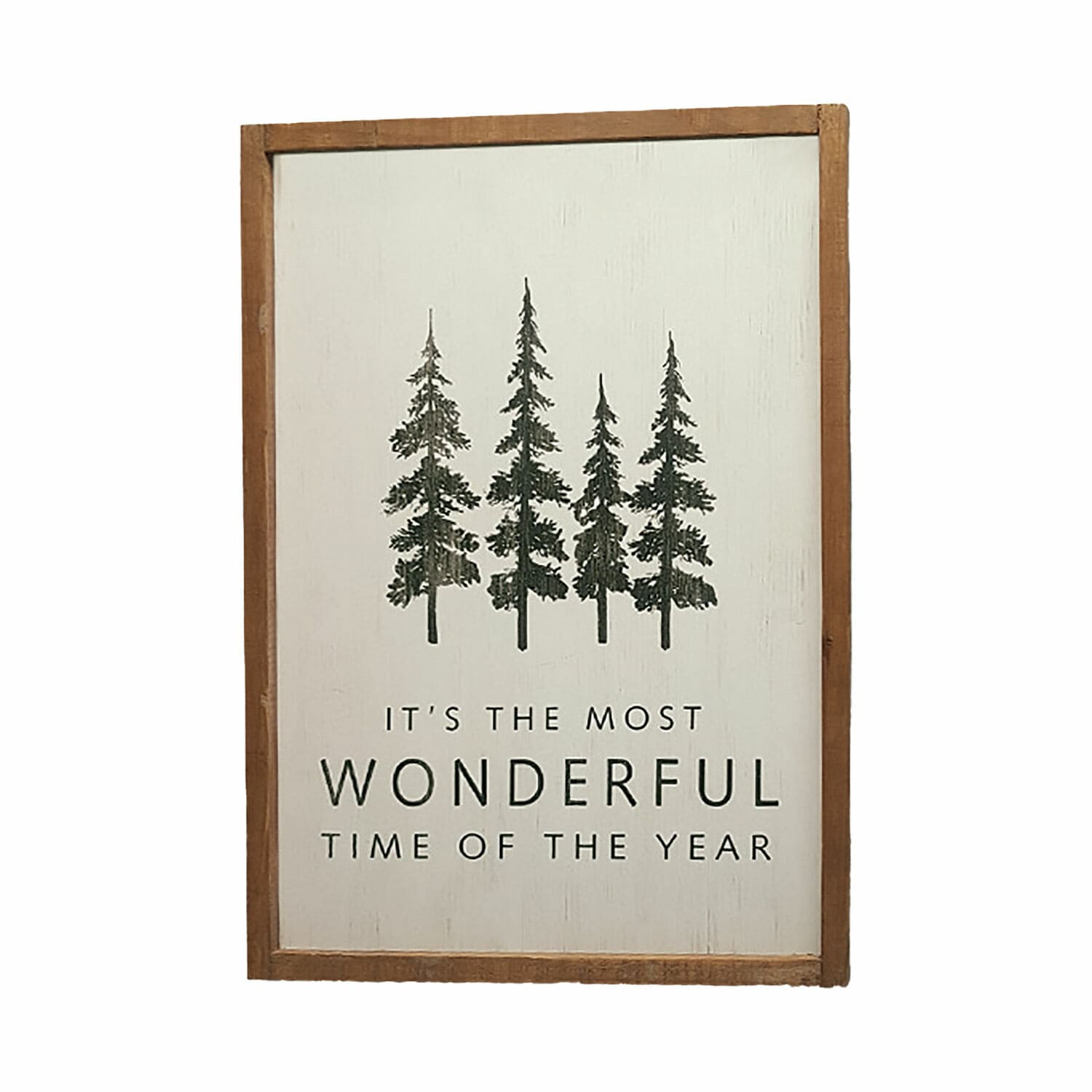 Tableau Wonderful Décoration murale en bois avec texte et dessin d'arbres en couleurs naturelles pour intérieur.
