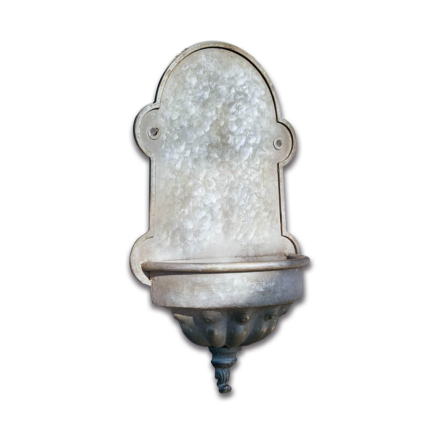Pot de fleurs fontaine Millieur Fontaine murale en métal gris avec forme décorative et style ancien pour jardin extérieur