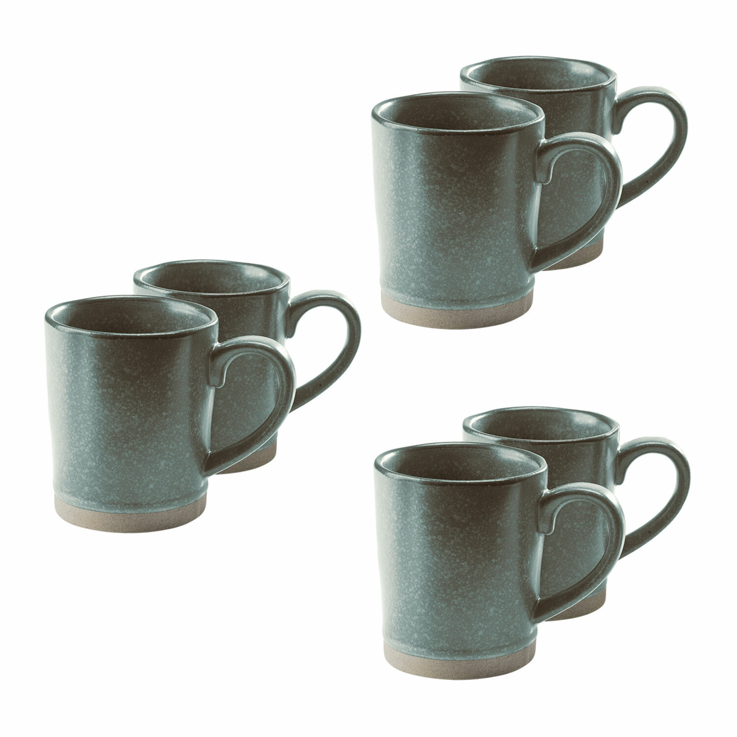 turquoise/marron Ensemble de 6 tasses en céramique Biarritz turquoise et marron pour café et thé