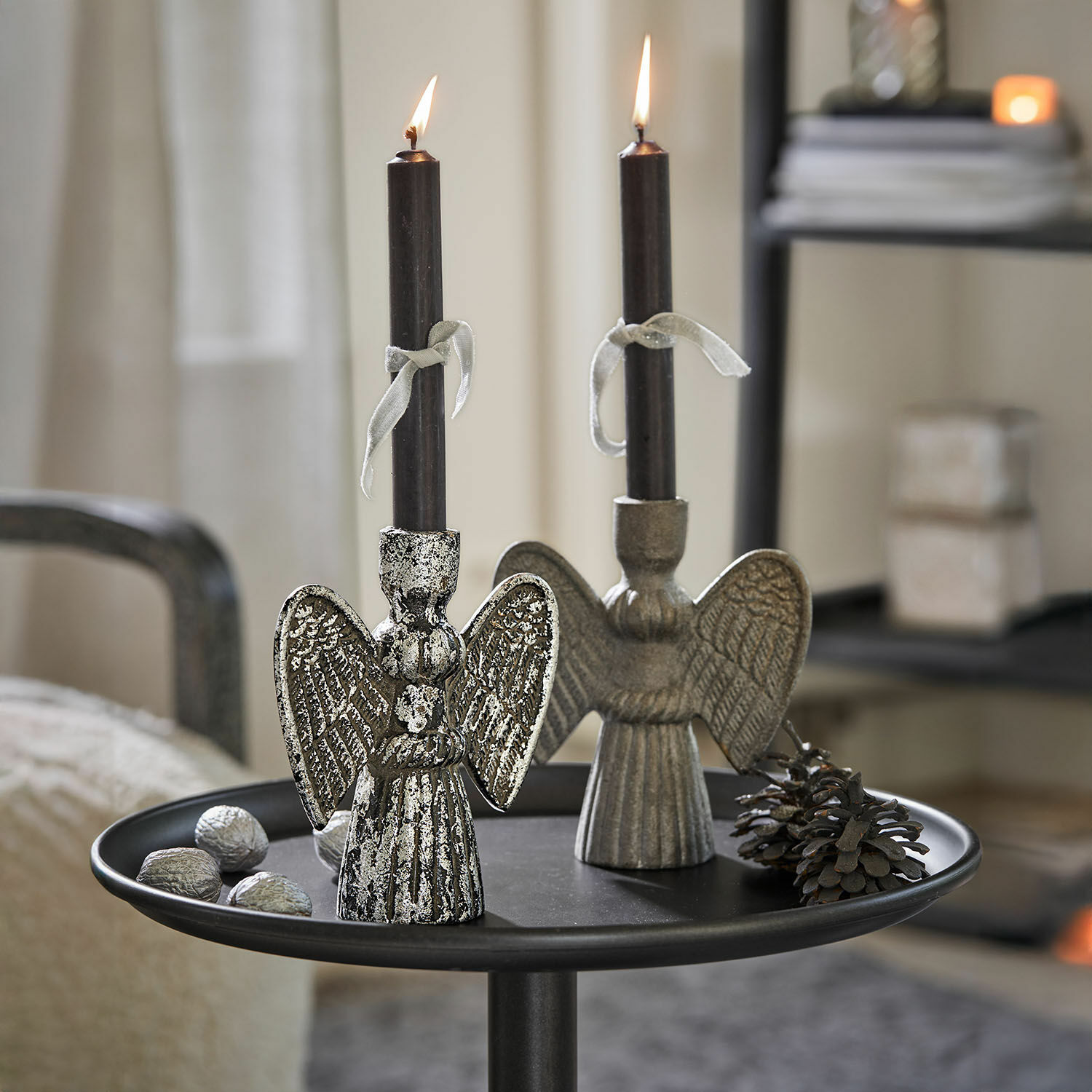 Lot de 2 bougeoirs Auvine