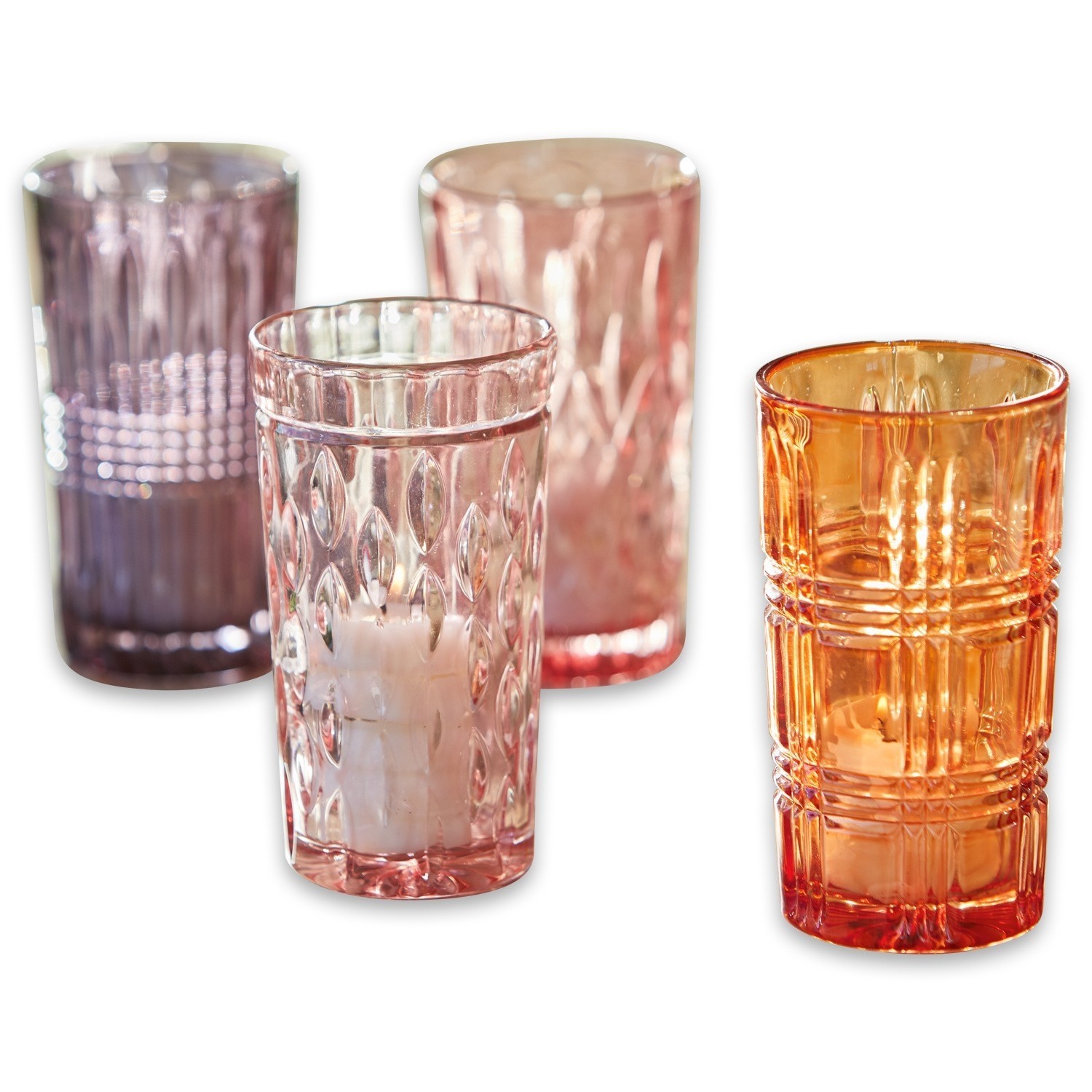 Lot de 4 photophores Saffira
