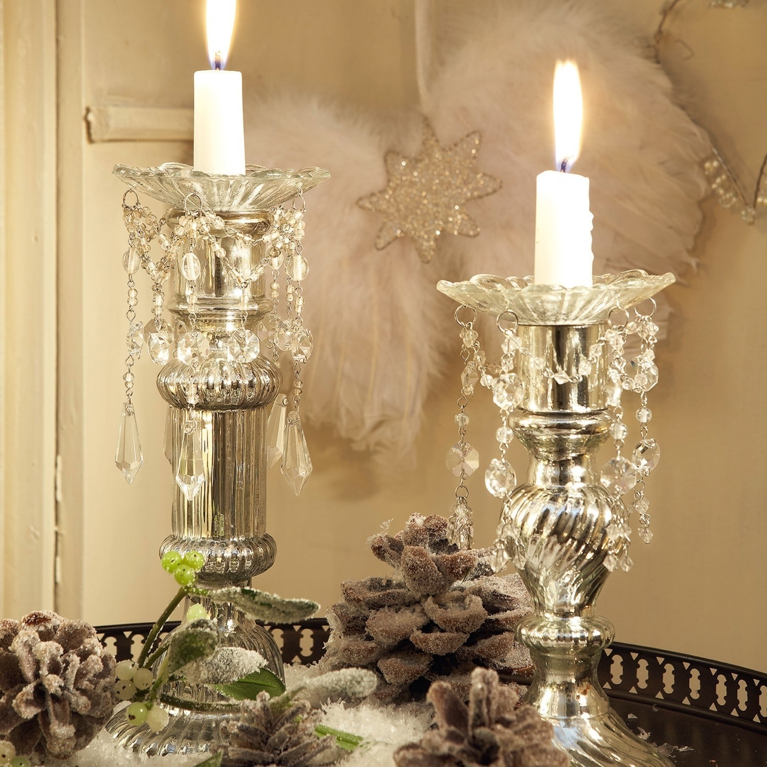 Lot de 2 assiettes à bougies Aurelia