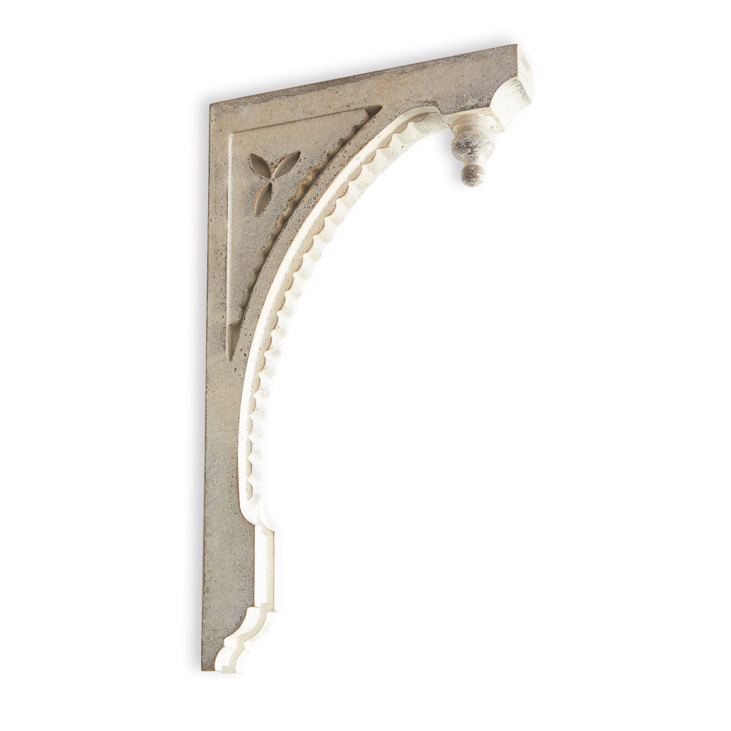 Lot de 2 décorations murales Bizue Support décoratif en béton gris avec motif orné et arc, idéal pour intérieur et jardin
