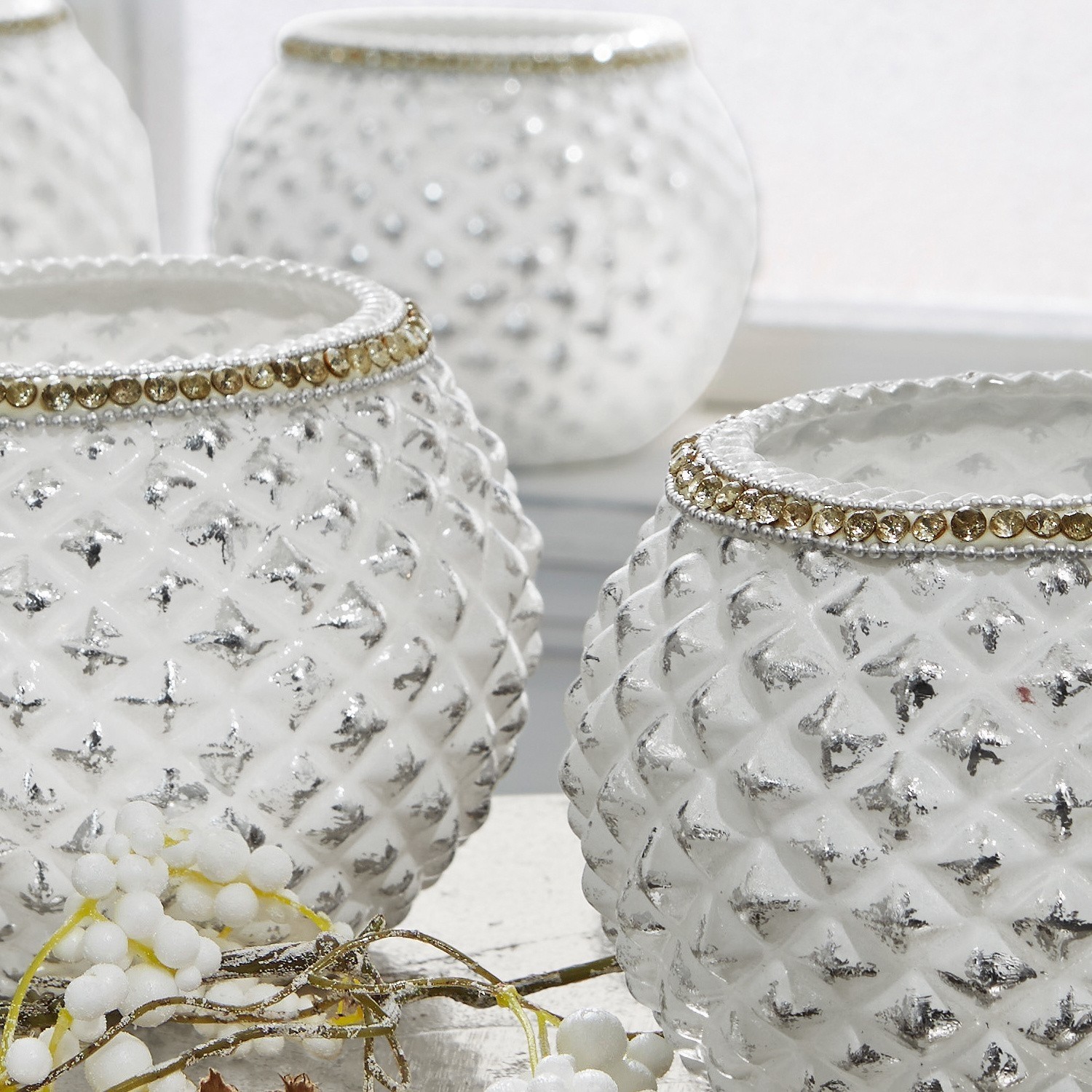 Lot de 4 photophores Albé