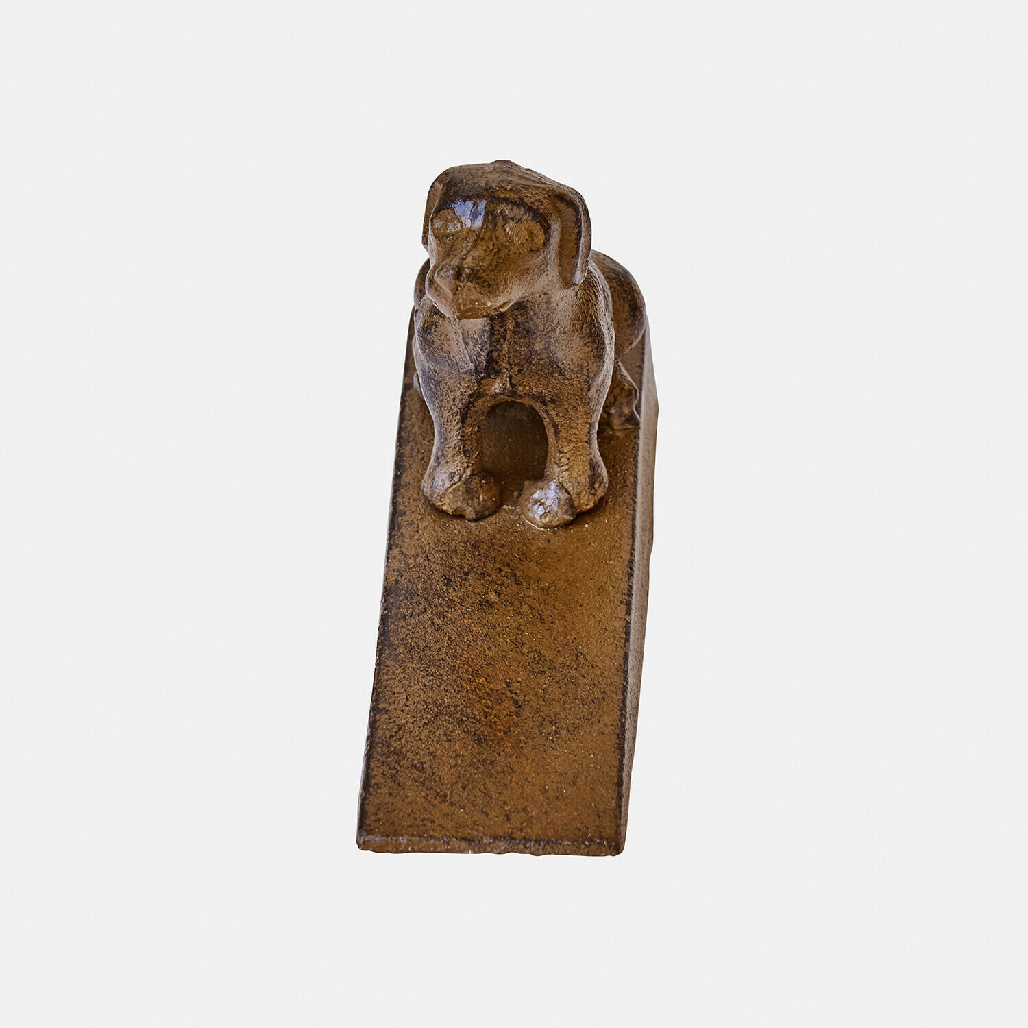 Bloque-porte Wauzel Butée de porte en fonte marron en forme de chien, accessoire robuste et décoratif pour intérieur