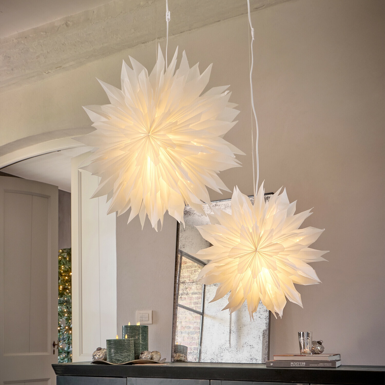 Étoile lumineuse en papier Ylmera