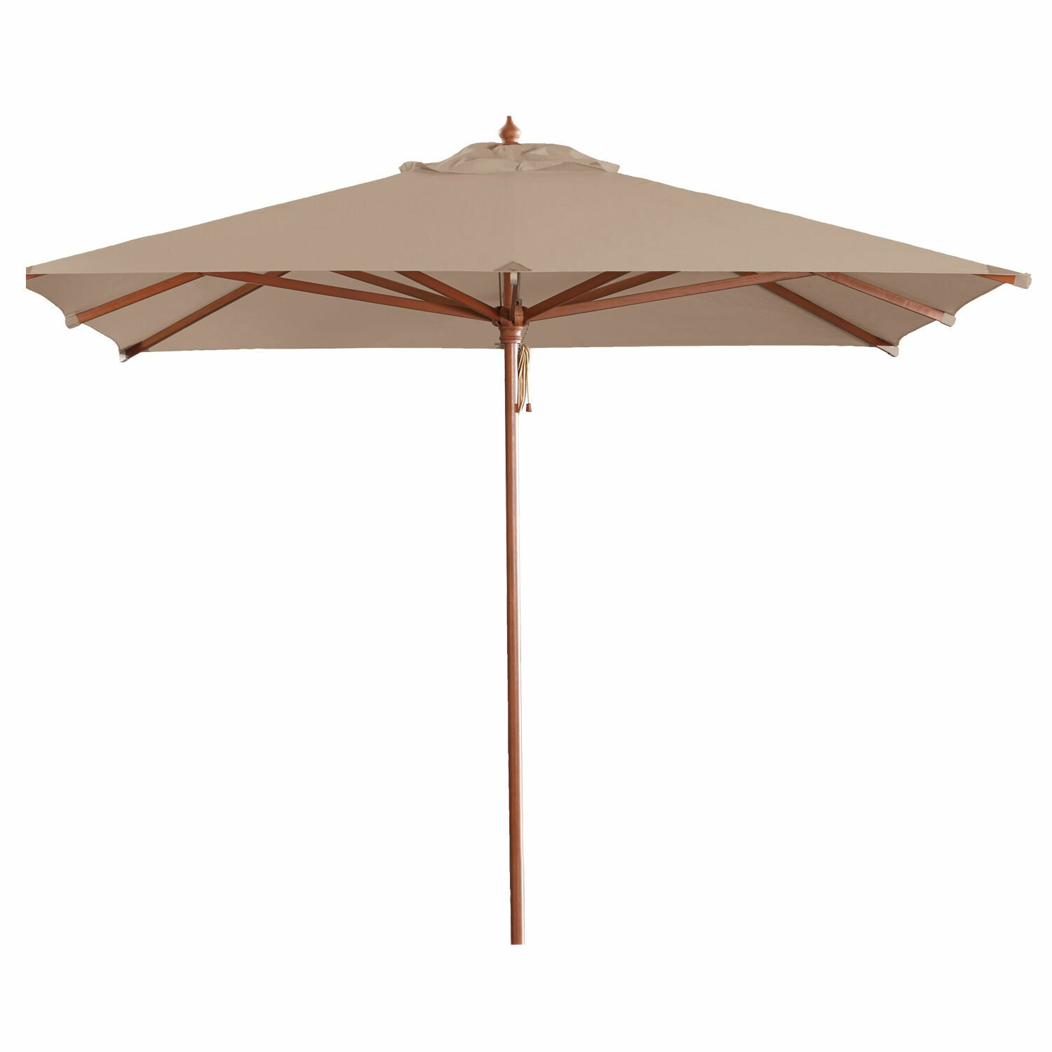 Parasol Barnet Parasol de jardin beige avec structure en bois, parfait pour terrasse et jardin