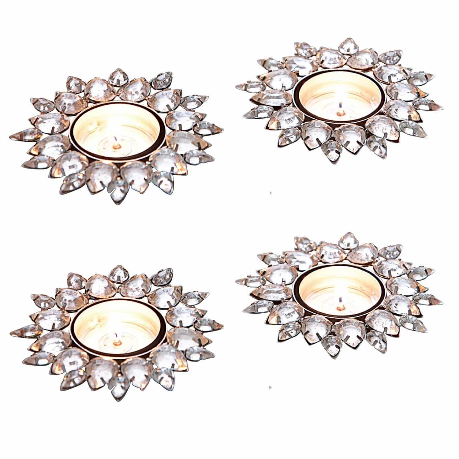 Lot de 4 supports à bougies chauffe-plats Macie