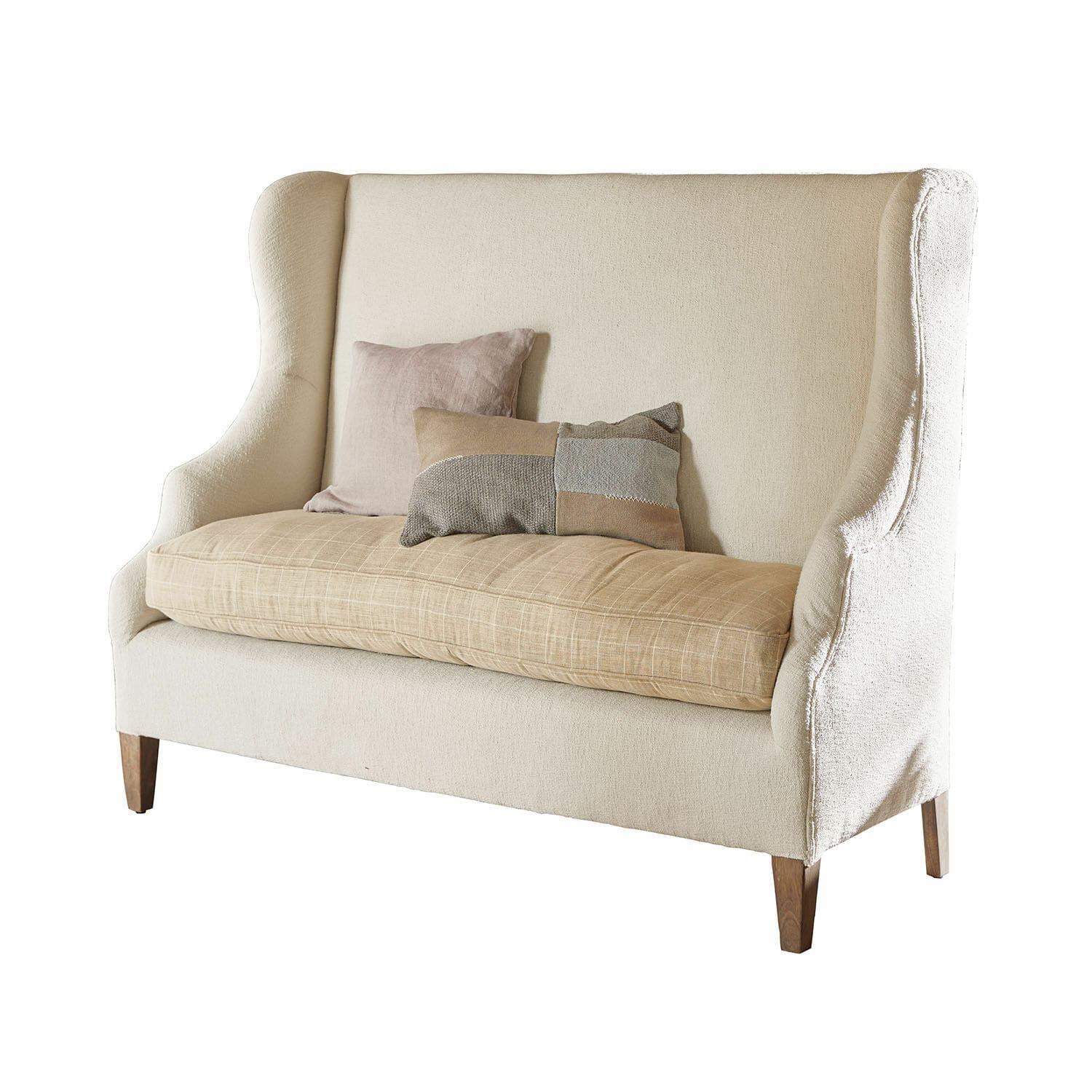 Canapé Ombra Canapé beige avec coussins aux tons naturels, meuble confortable pour salon moderne