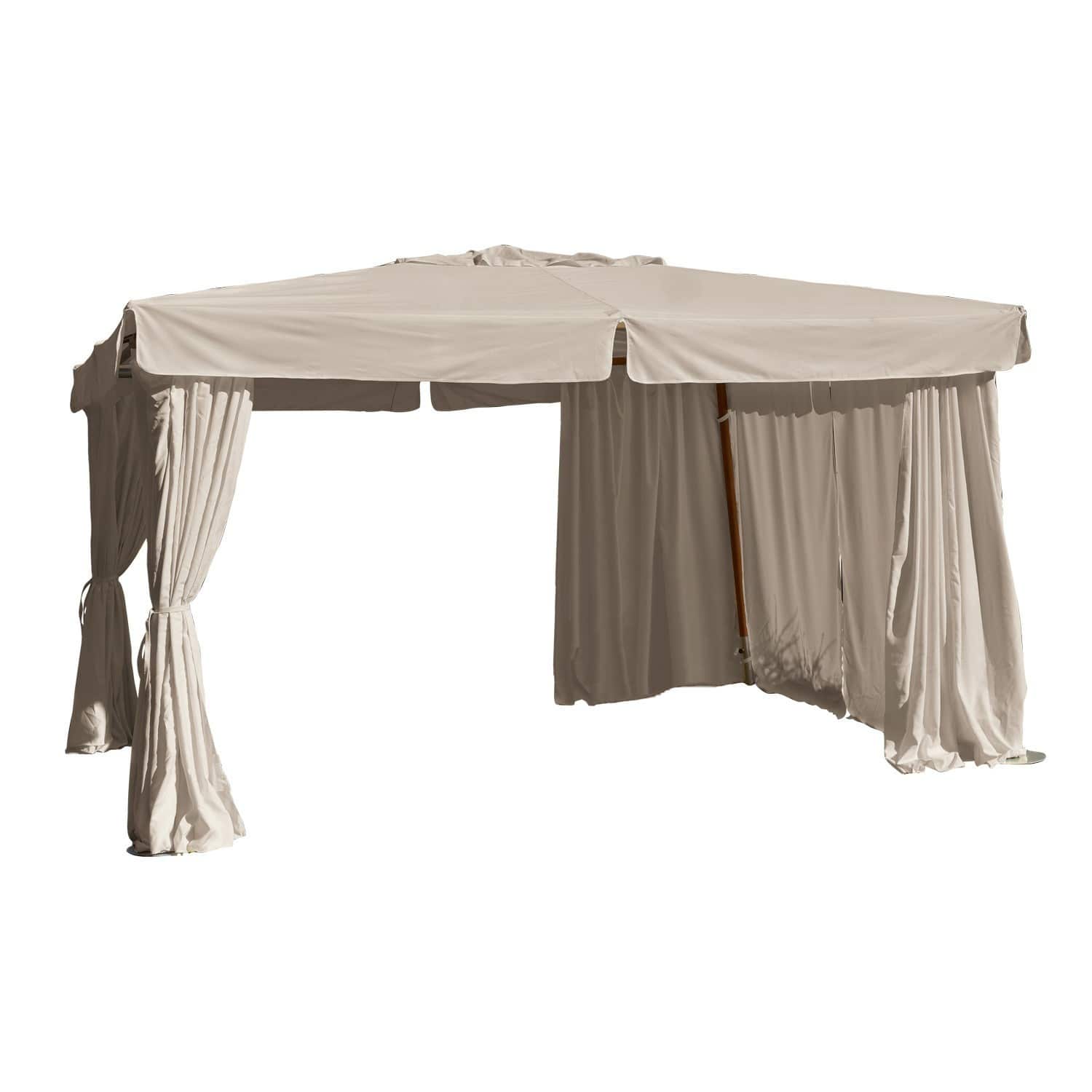 Pavillon Lexington Park taupe en tissu, parfait pour jardin et terrasse, protection solaire pratique
