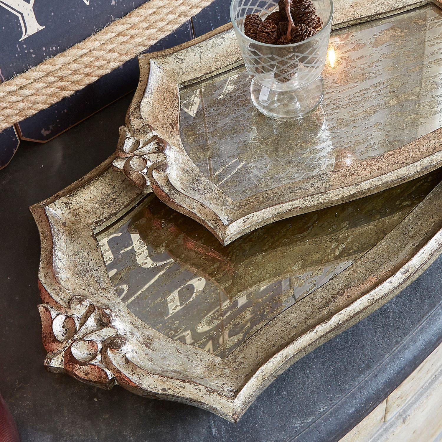 Lot de 2 plateaux Palencia