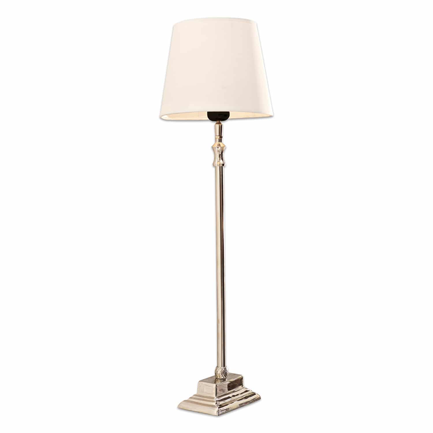 Lampe à poser Mayfair Lampadaire élégant avec base en métal et abat-jour crème pour salon moderne