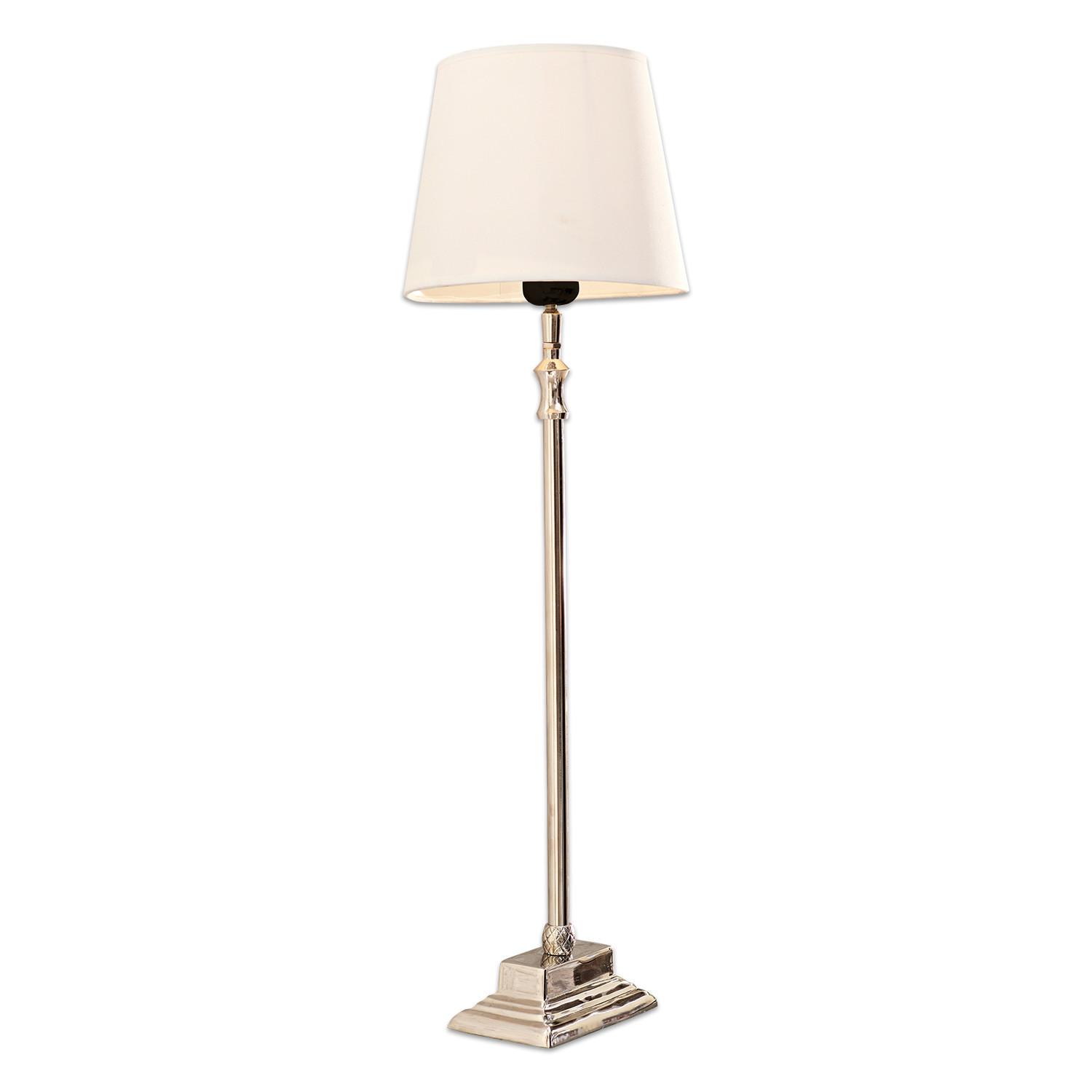 Lampe à poser Mayfair Lampadaire élégant avec base en métal et abat-jour crème pour salon moderne